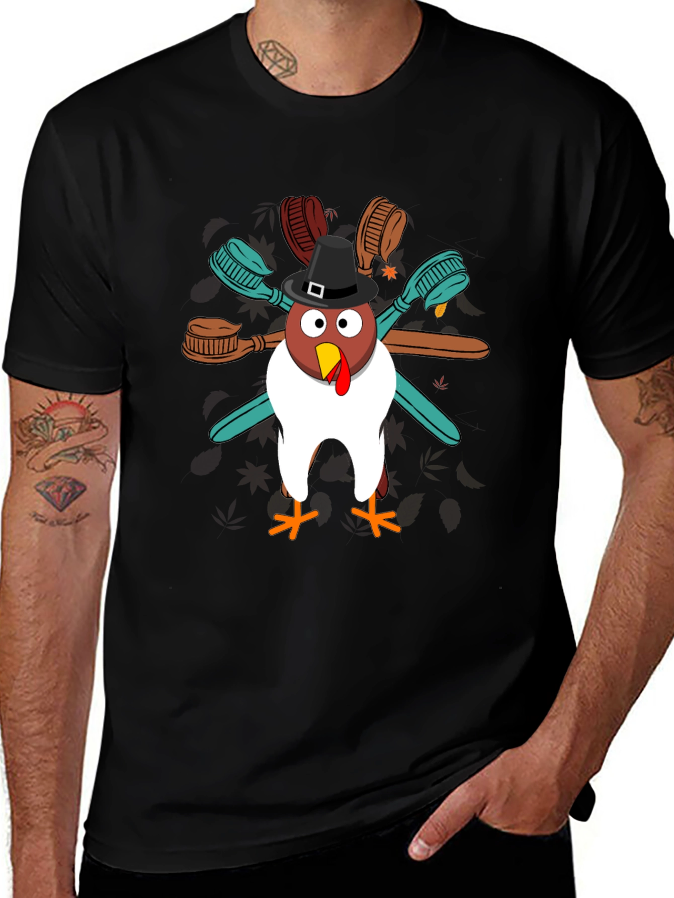 Thanksgiving Toothbrush Turkey T-Shirt