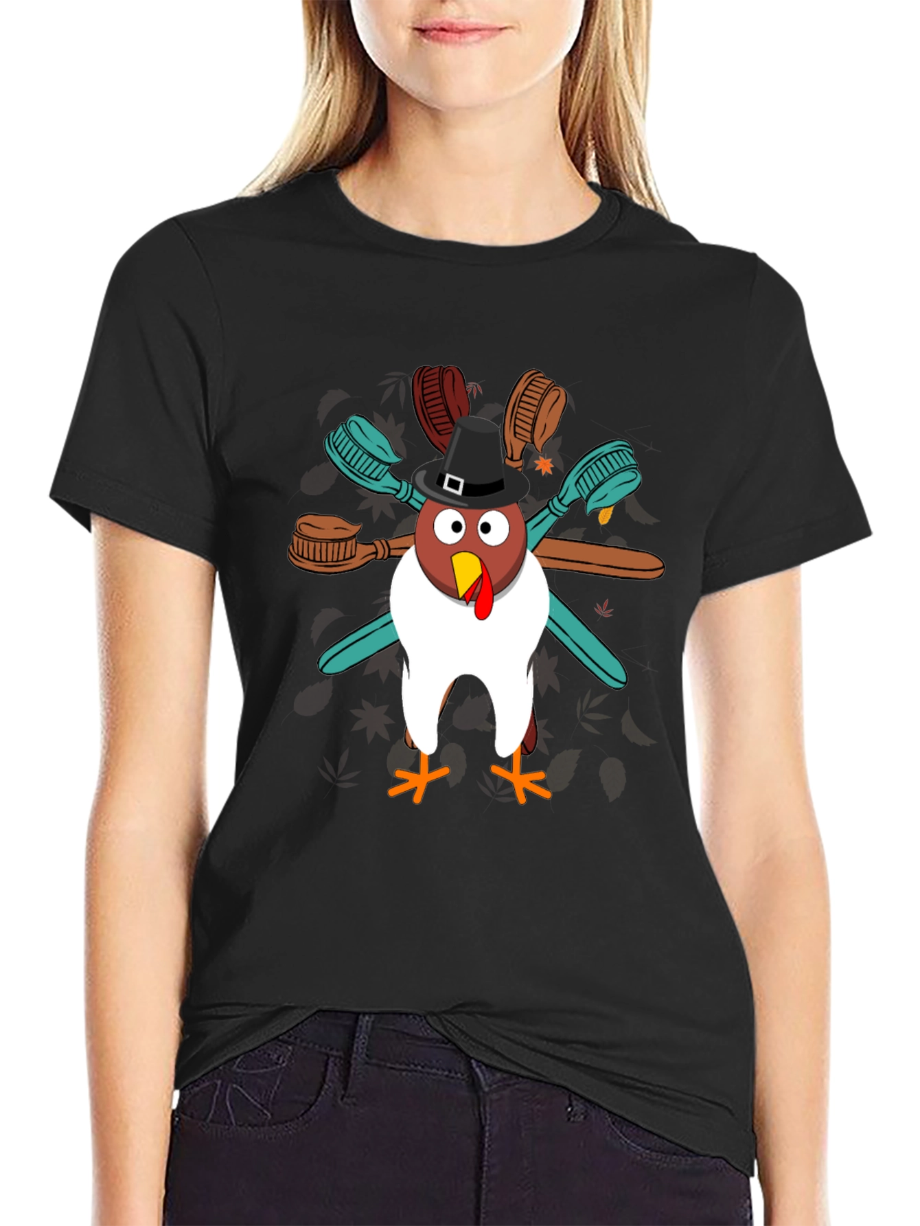 Thanksgiving Toothbrush Turkey T-Shirt