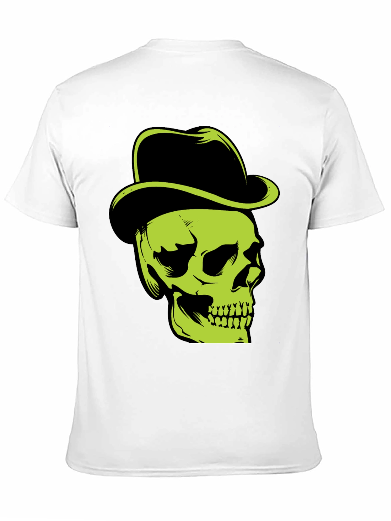 Skull with Hat Graphic T-Shirt - Edgy Style