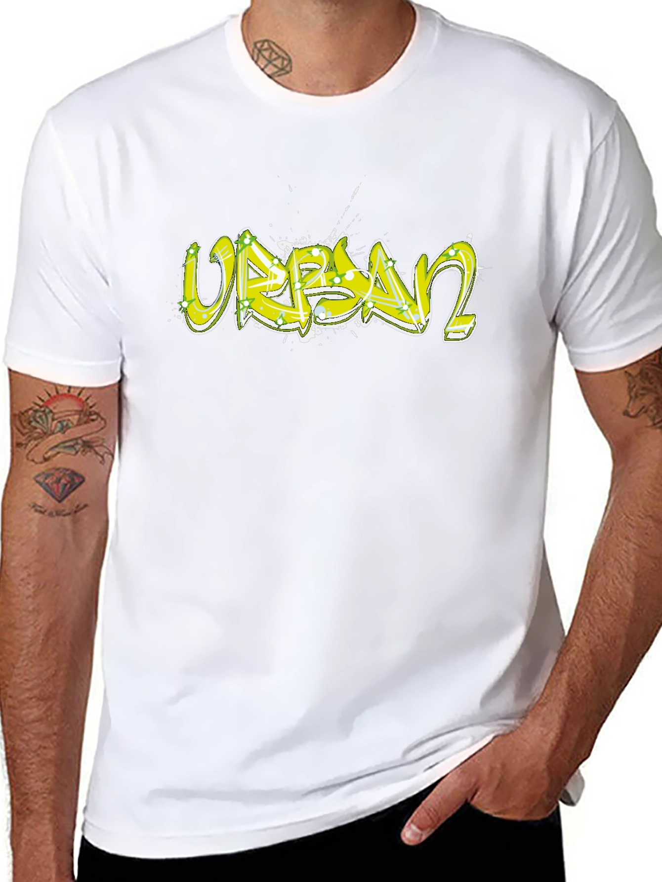 Urban Graffiti Graphic Black T-Shirt