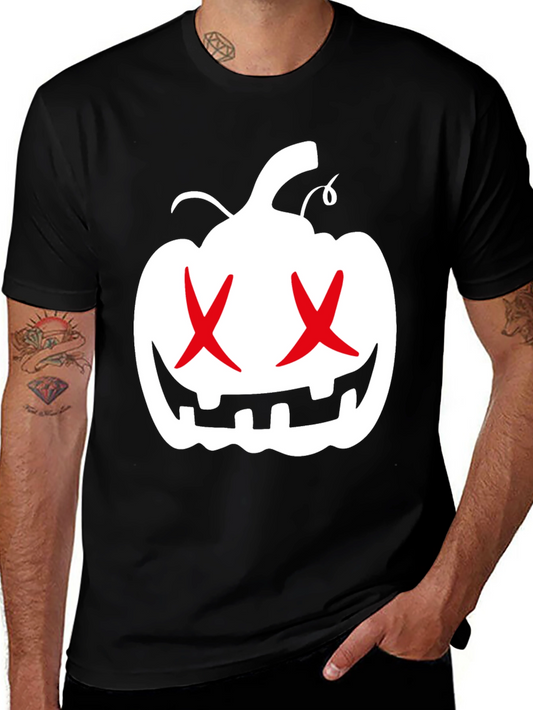 Halloween Pumpkin X Eyes Black Graphic Tee