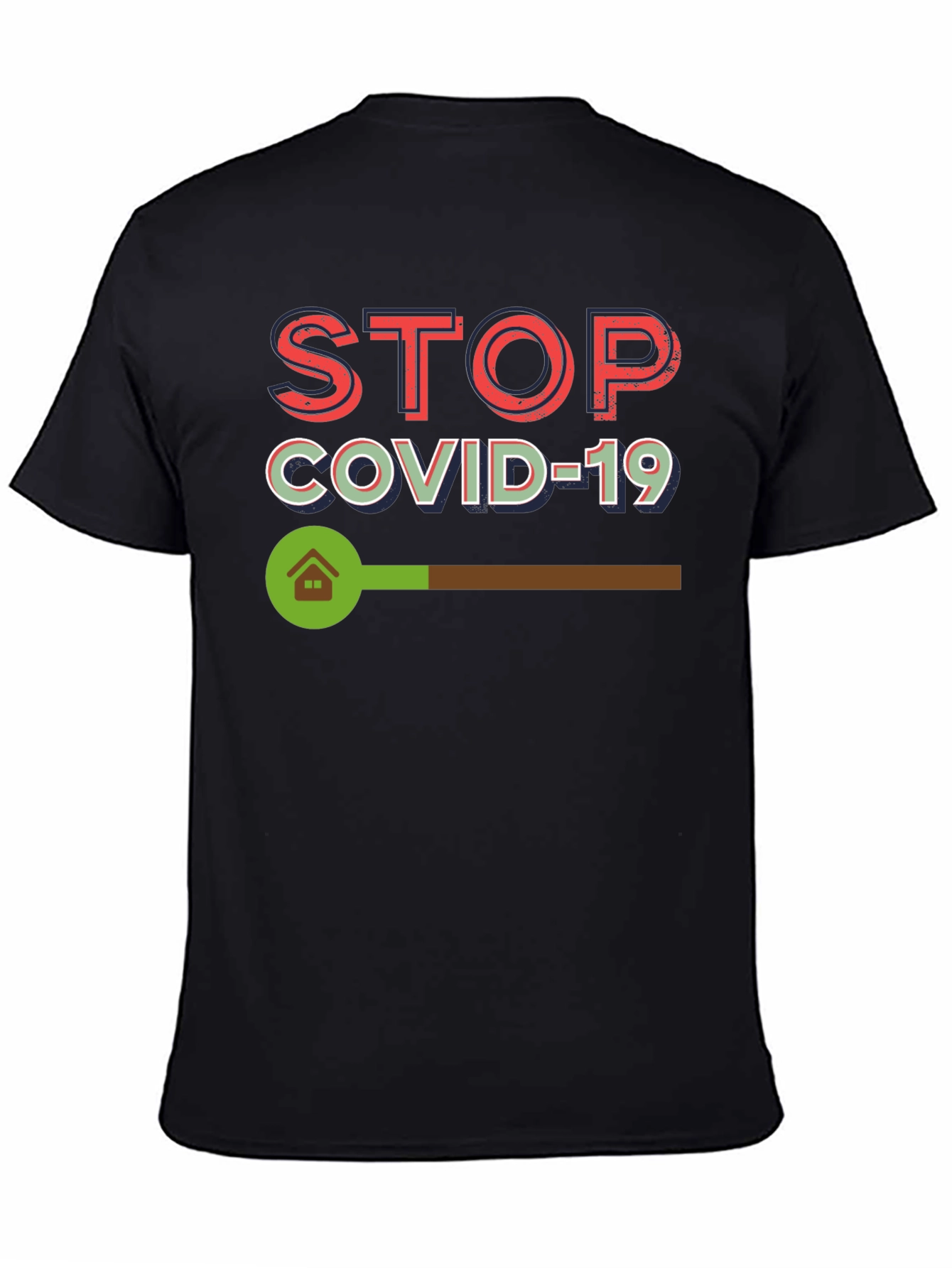 Stop Covid-19 Black Graphic Tee