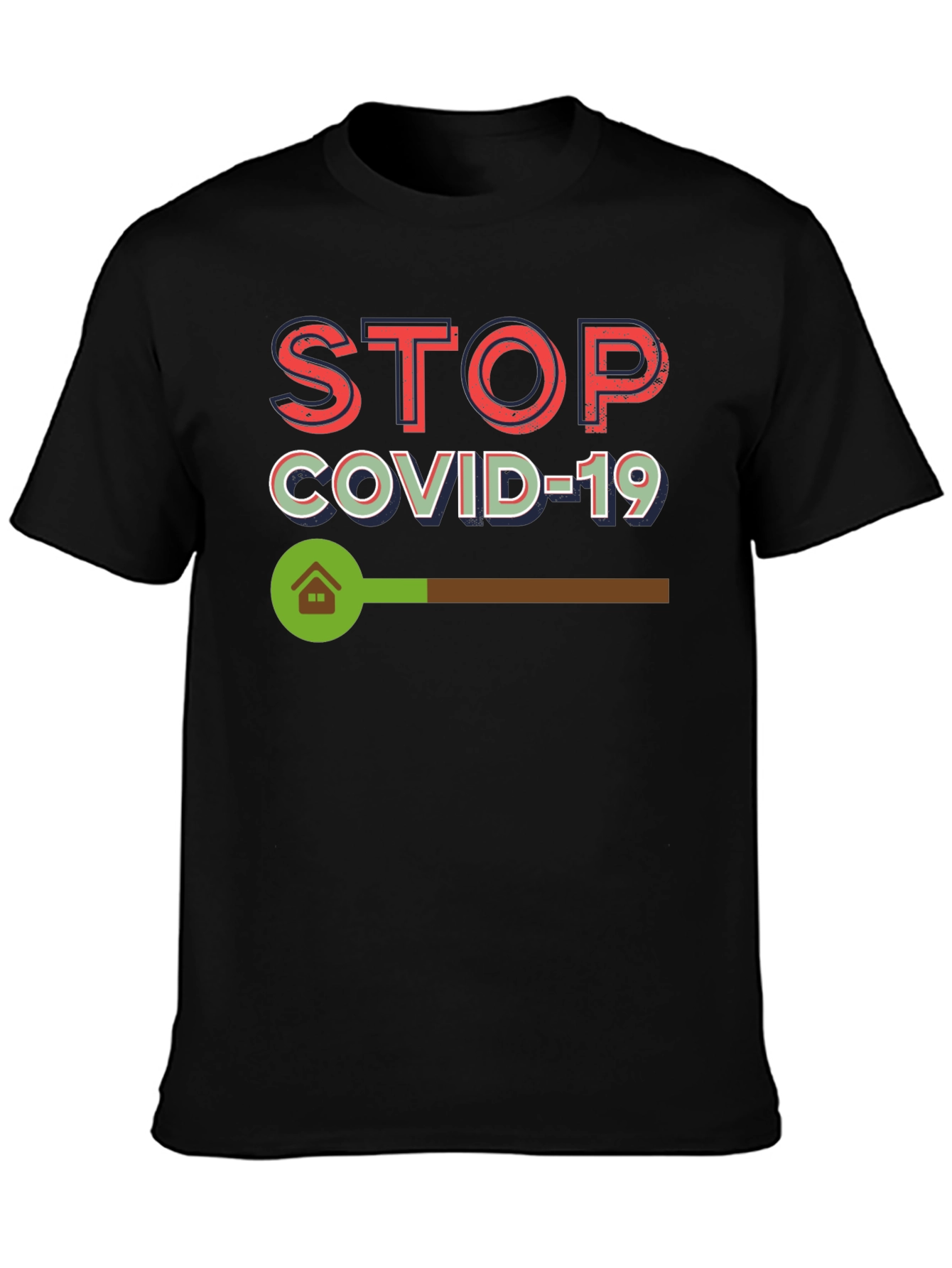 Stop Covid-19 Black Graphic Tee