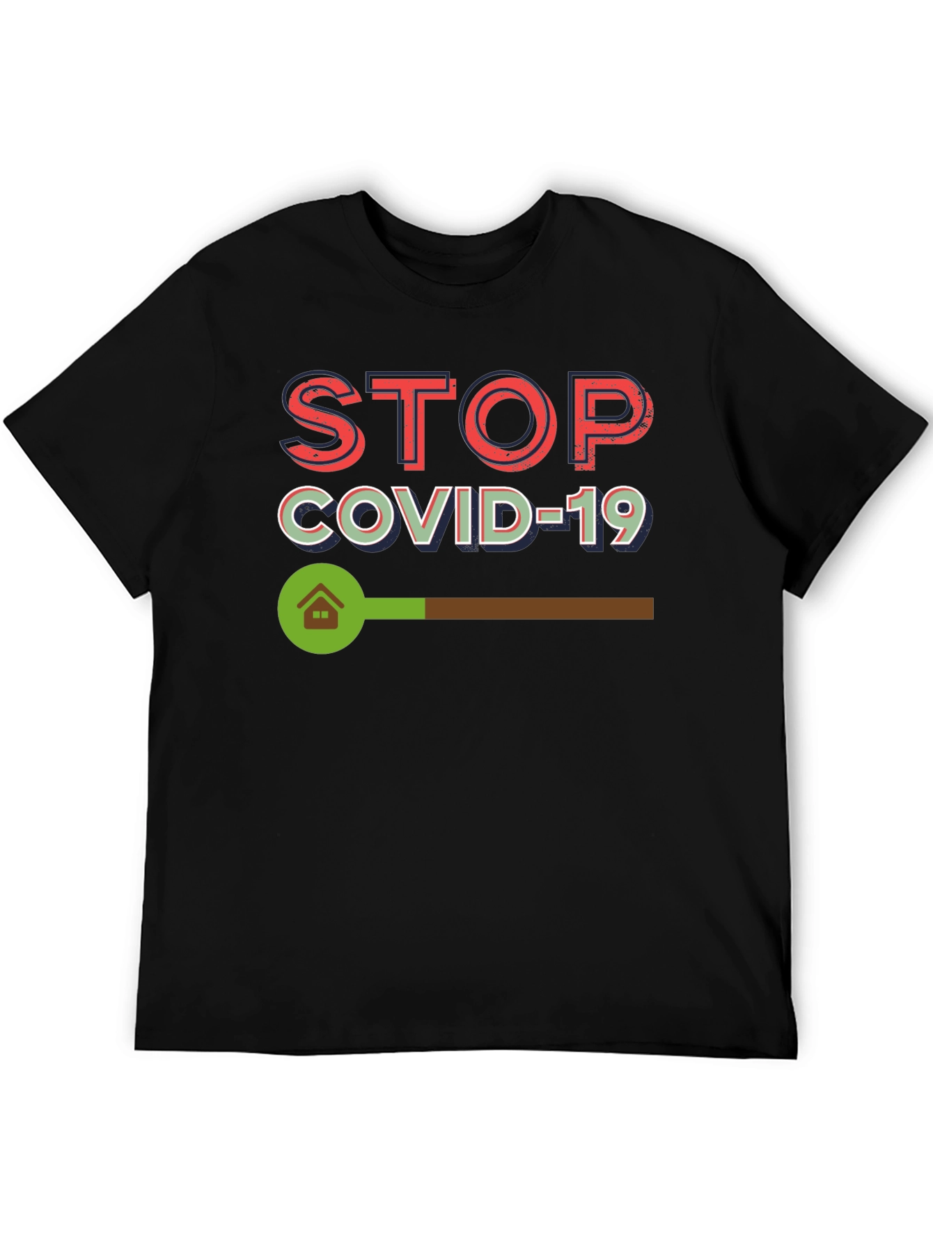 Stop Covid-19 Black Graphic Tee