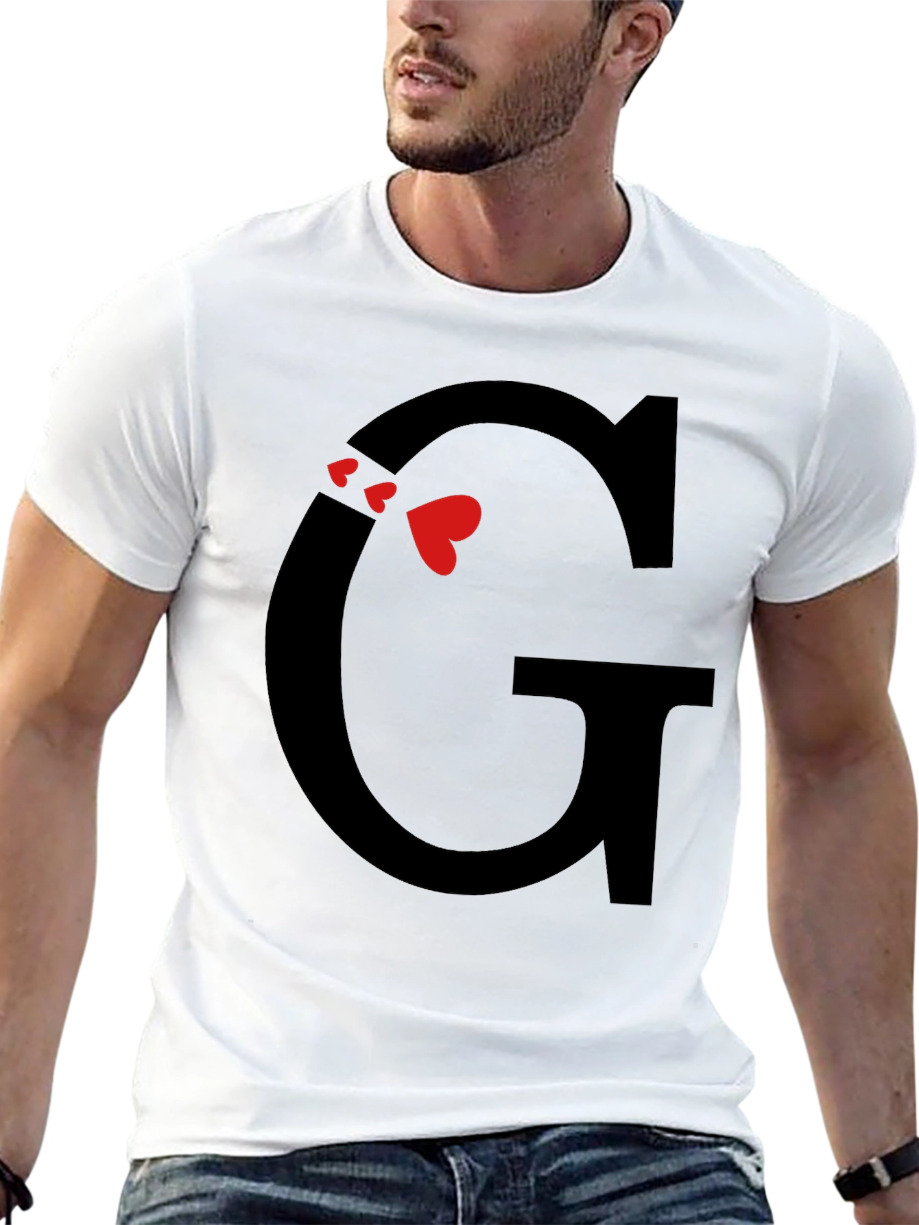Initial G Heart T-Shirt - Trendy Graphic Tee