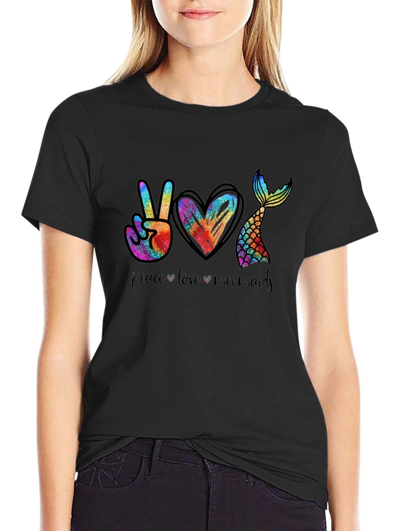 Peace Love Mermaids T-Shirt Tie Dye Graphic Tee