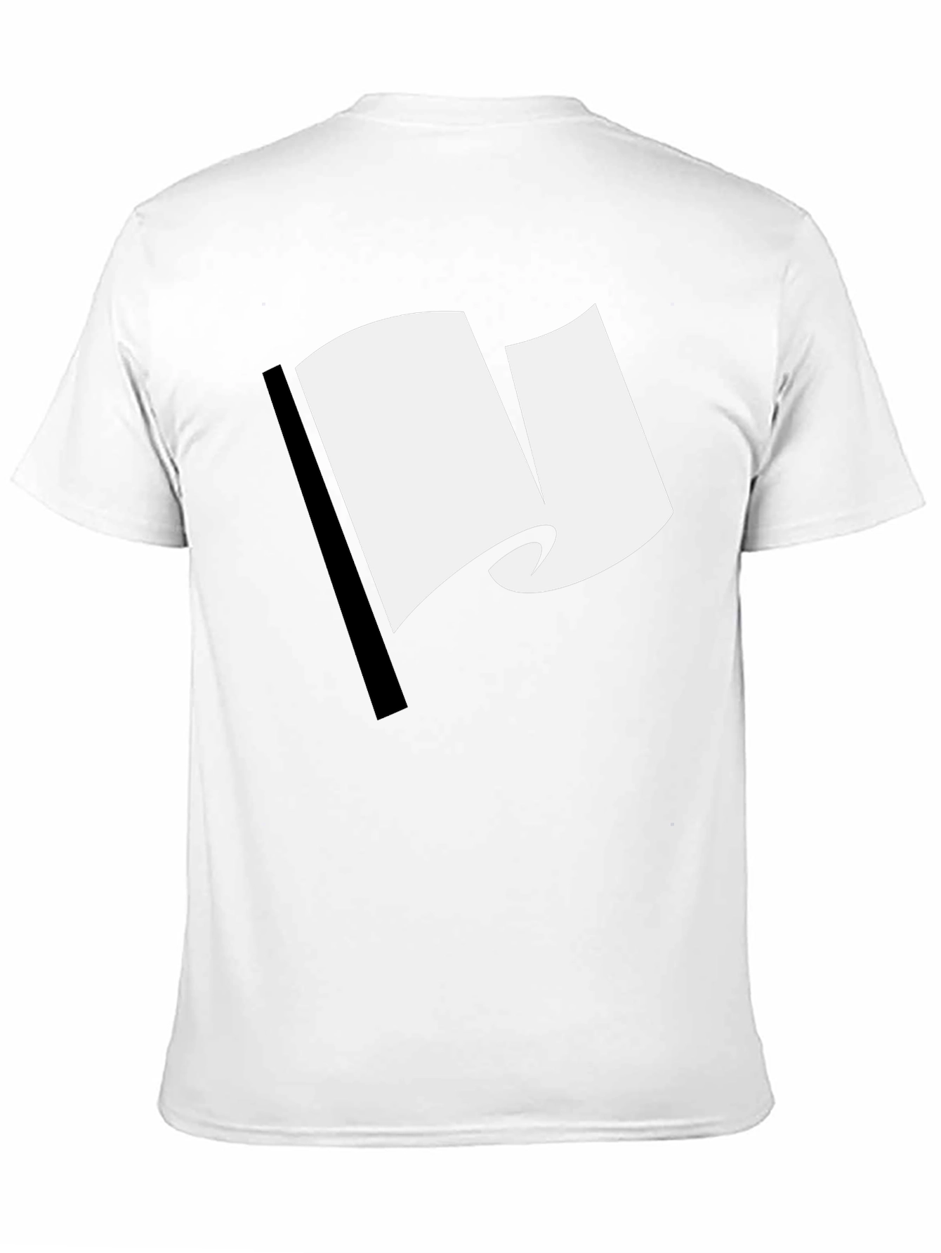 Minimalist White Flag Graphic Black T-Shirt