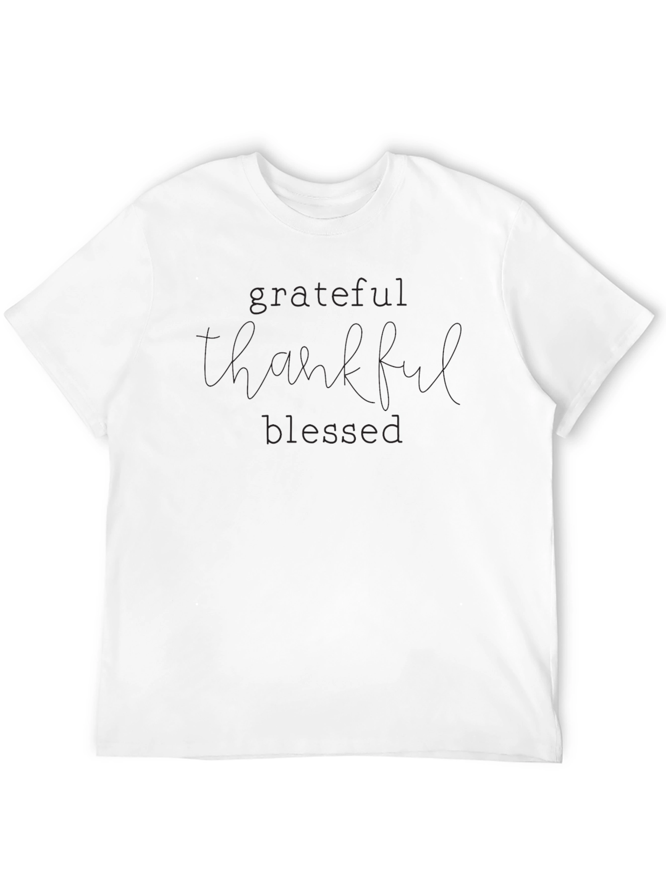 Grateful Thankful Blessed Black T-Shirt