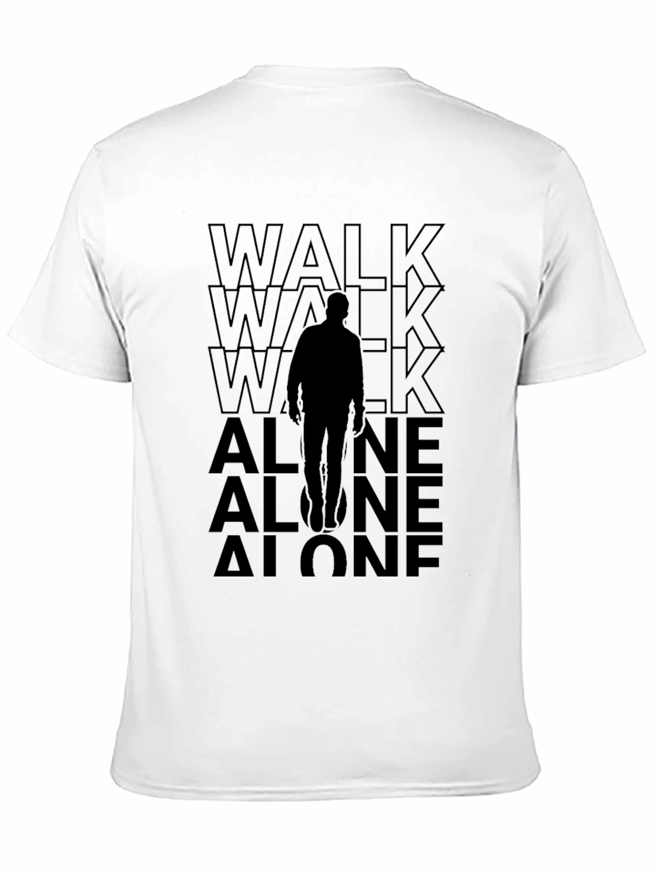 Walk Alone Graphic Tee - Black Cotton Comfort