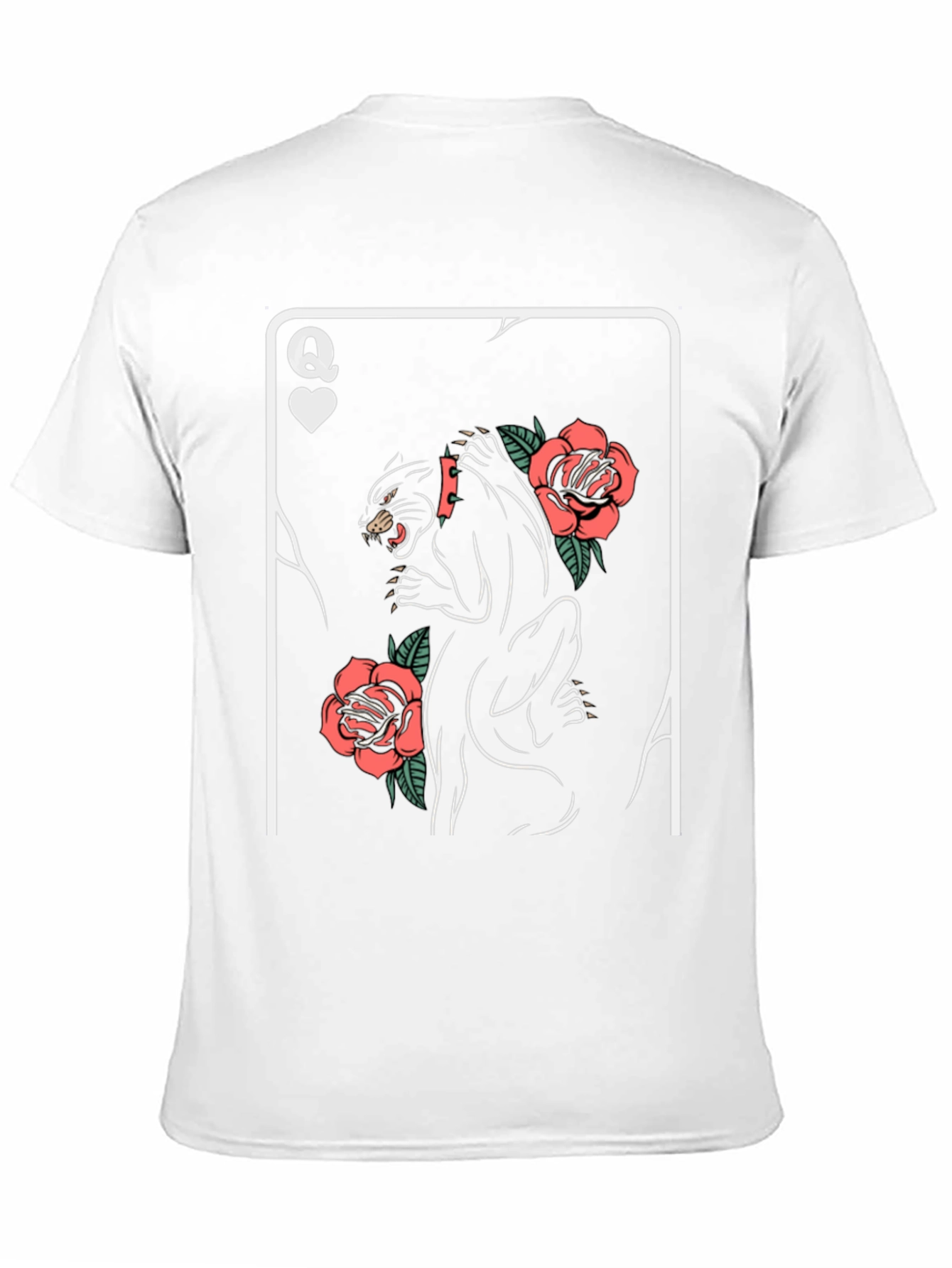 Queen of Hearts Panther Roses Graphic T-Shirt