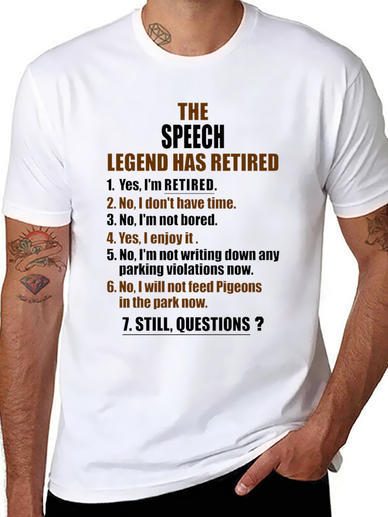 Retired Legend Speech T-Shirt: Retirement Humor