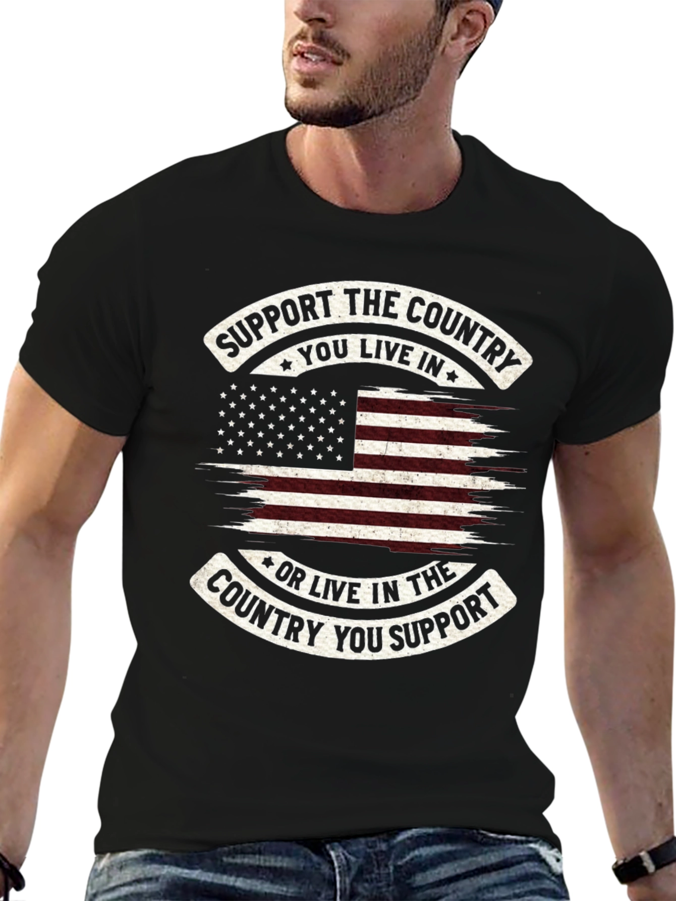 Patriotic USA Flag Graphic T-Shirt