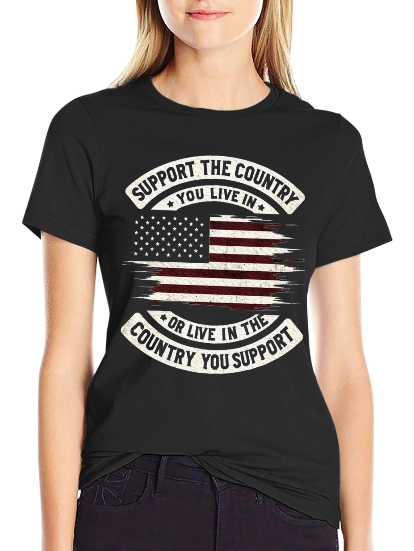 Patriotic USA Flag Graphic T-Shirt