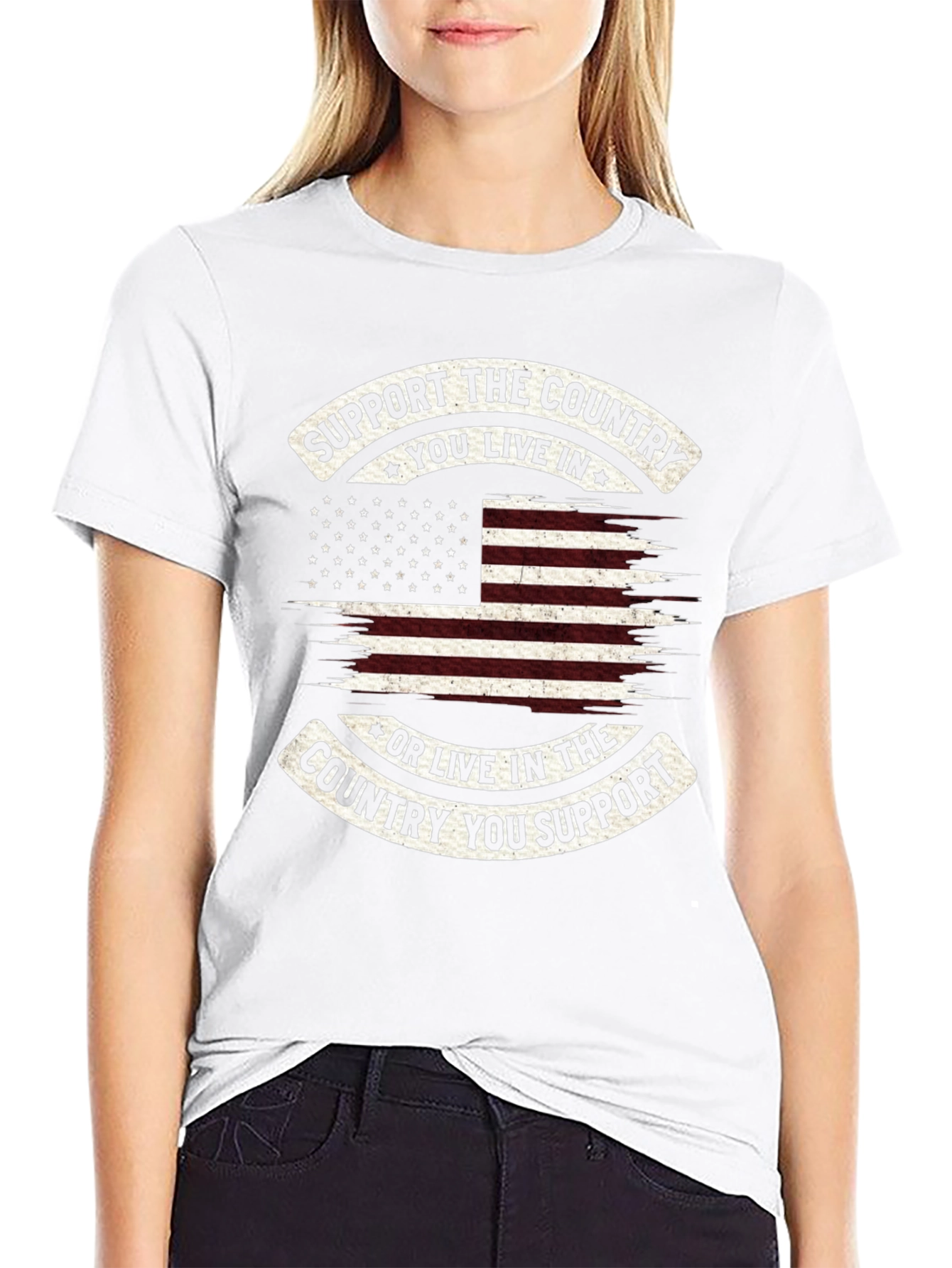 Patriotic USA Flag Graphic T-Shirt