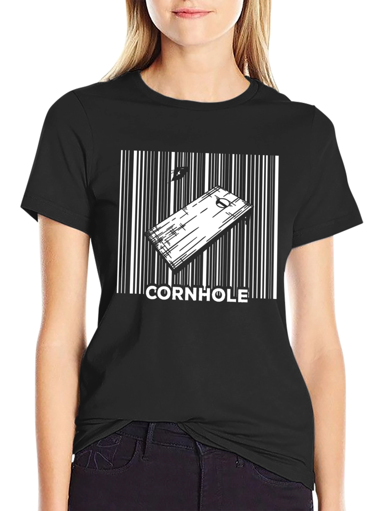 Cornhole Board Barcode Graphic T-Shirt