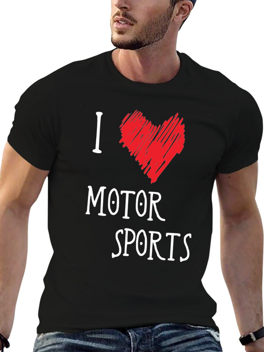 I Heart Motorsports Graphic Tee - Black Cotton T-Shirt