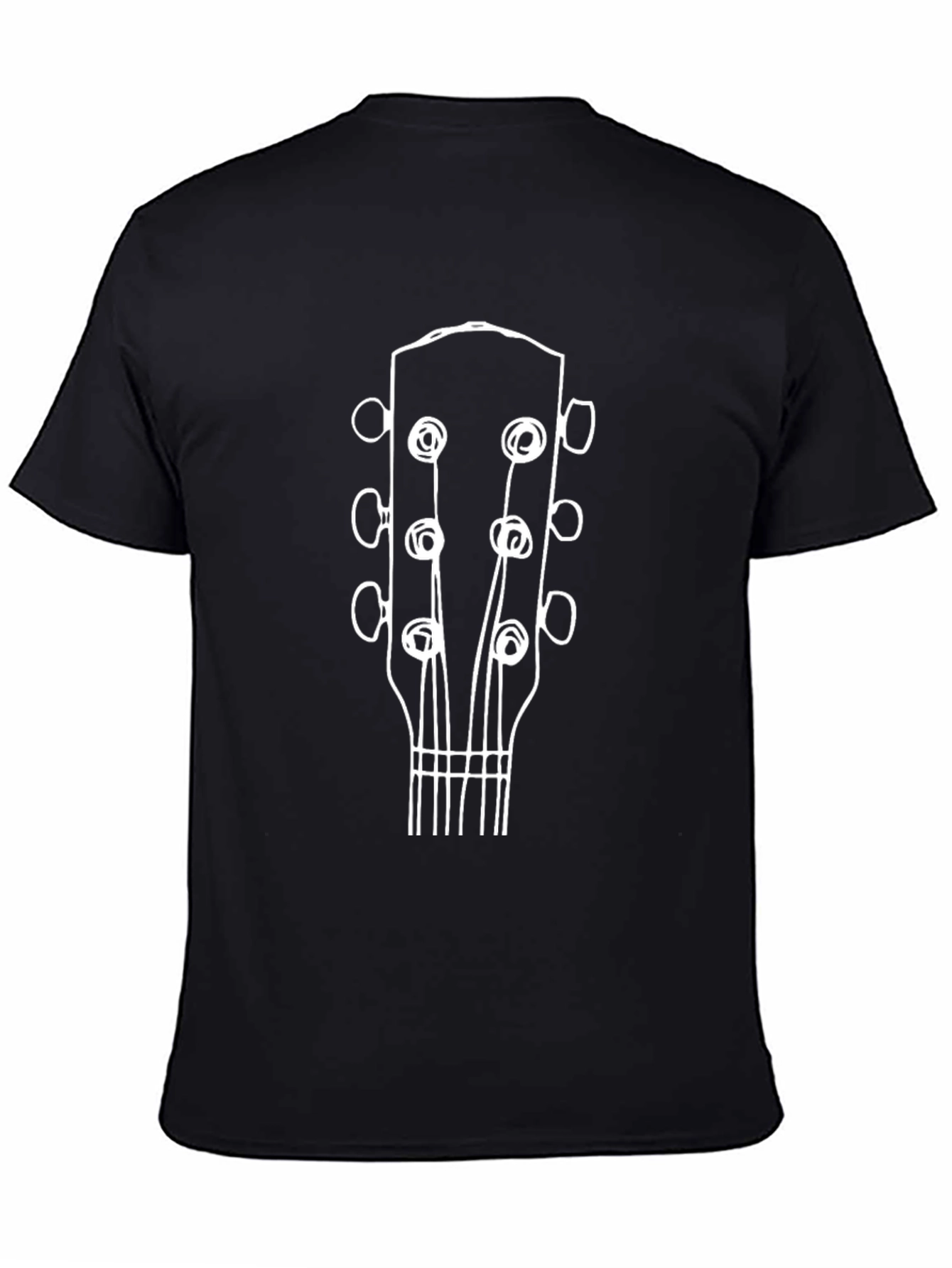 Guitar Headstock Tee - Black Musical Shirt