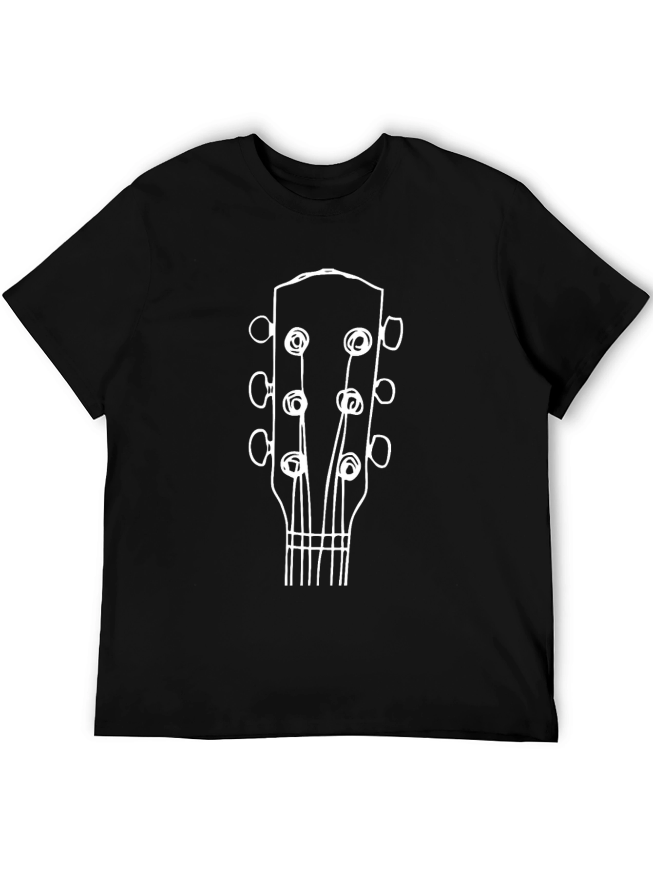 Guitar Headstock Tee - Black Musical Shirt