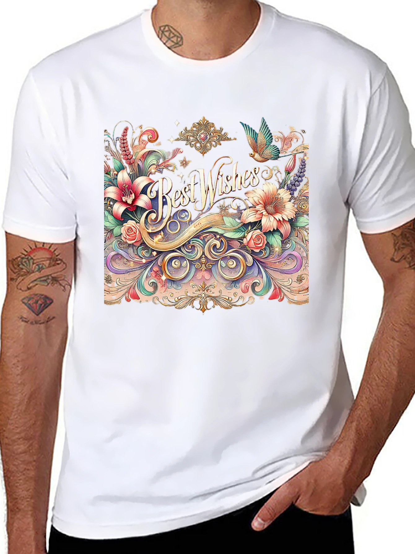 Best Wishes Floral Graphic Tee