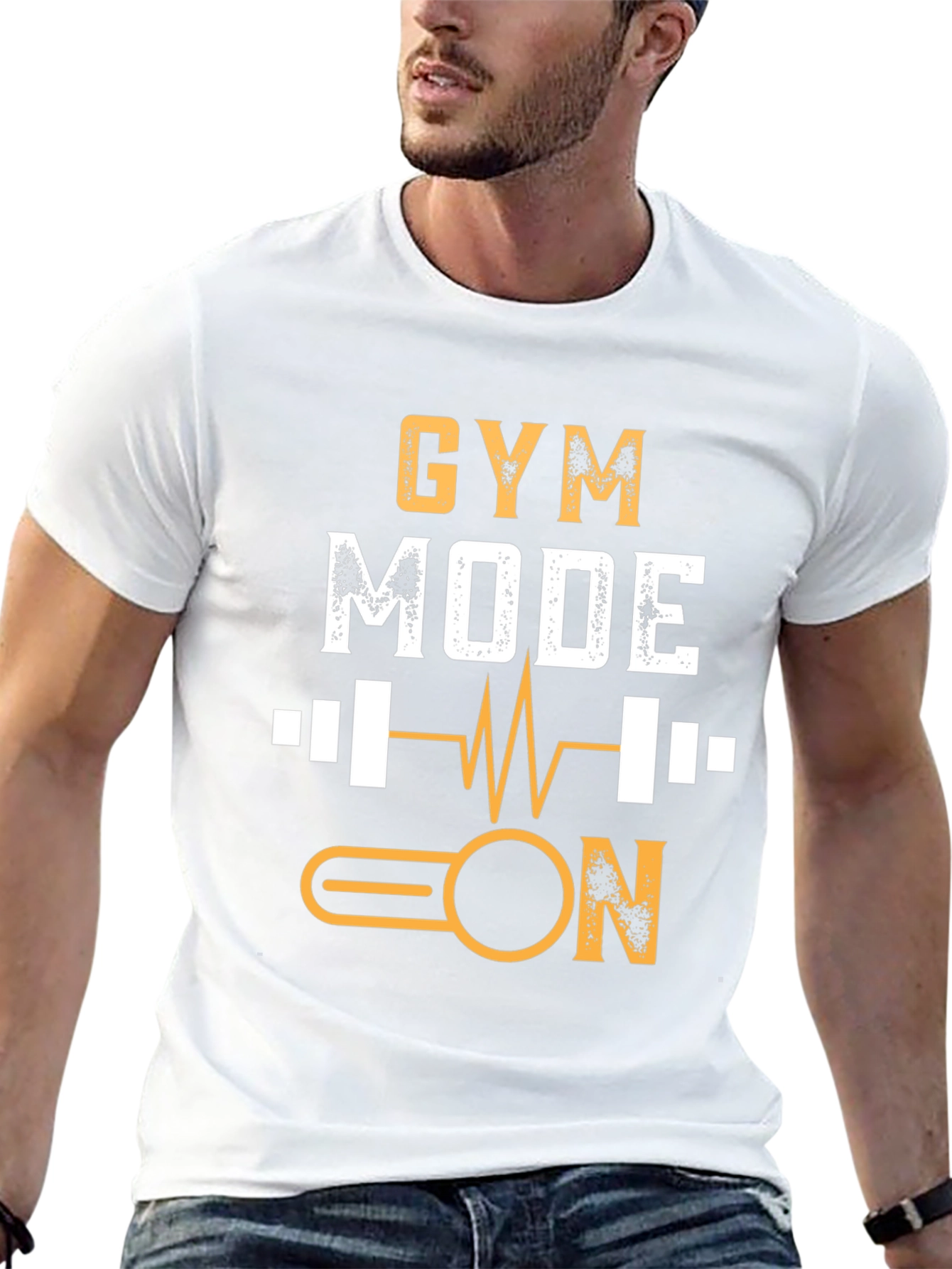 Gym Mode On Graphic Tee - Fitness Motivation Shirt
