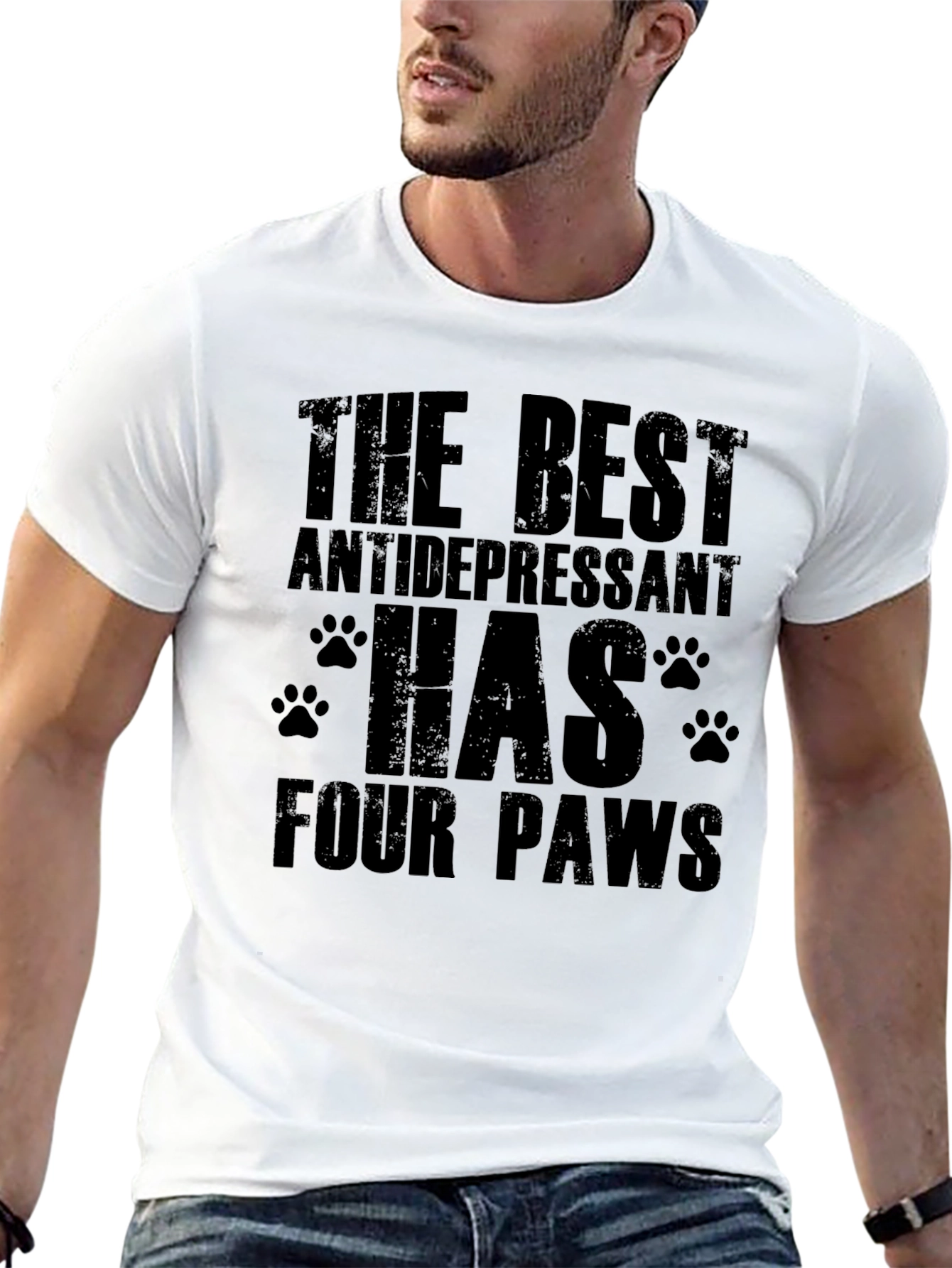 Dog Lover T-Shirt: The Best Antidepressant Has Four Paws
