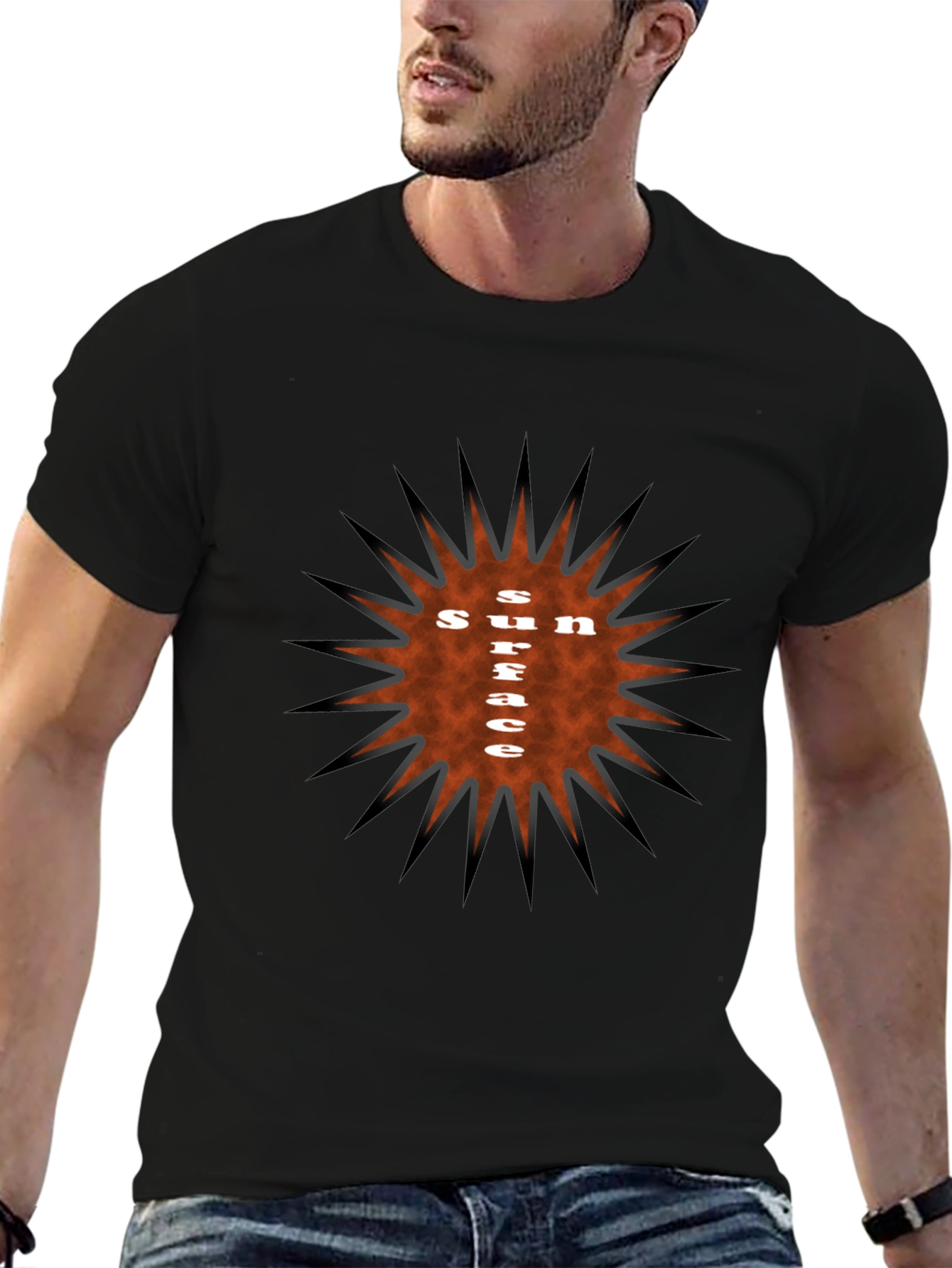 Sun Surface Graphic Tee - Stylish Black T-Shirt