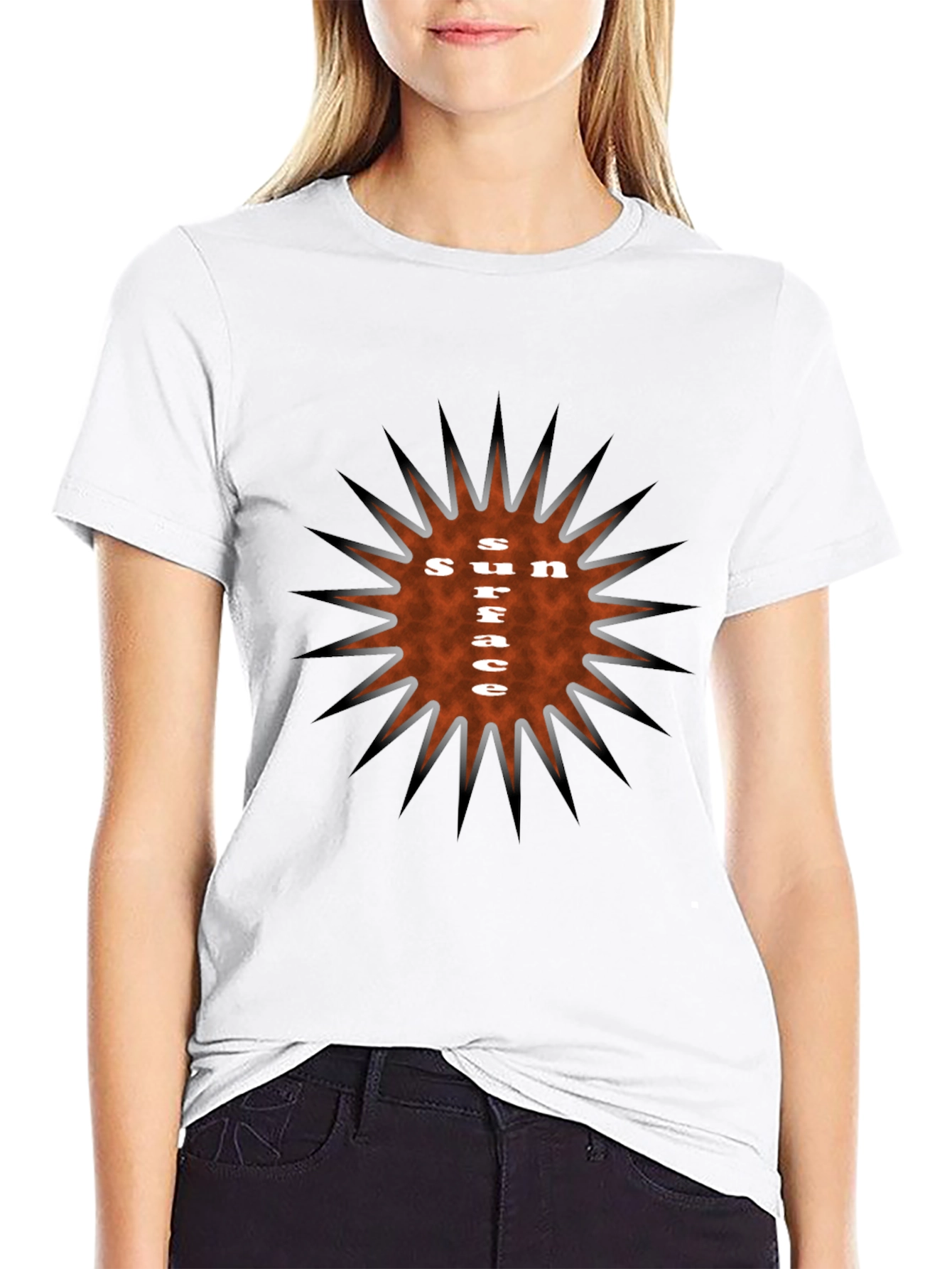 Sun Surface Graphic Tee - Stylish Black T-Shirt