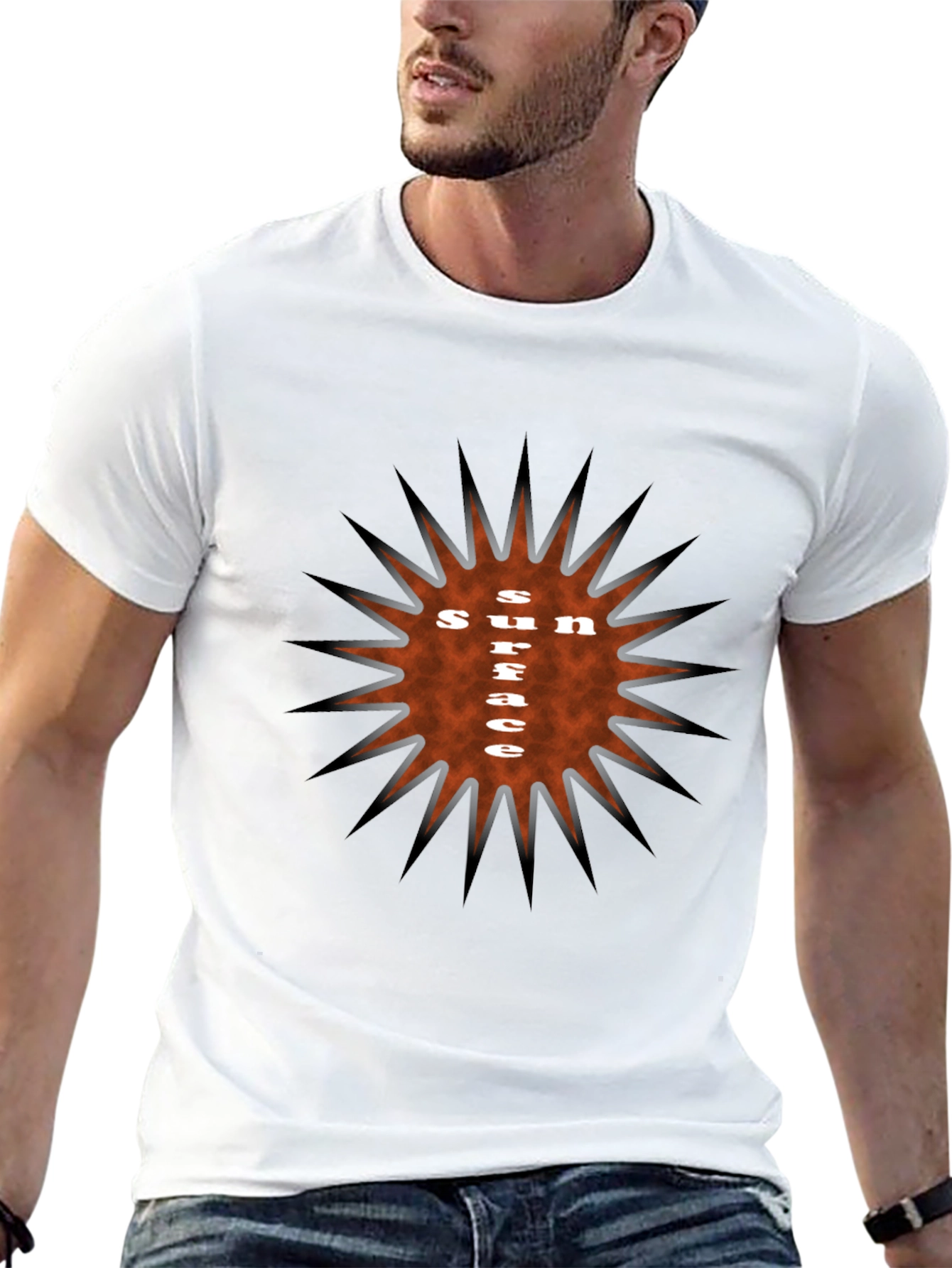 Sun Surface Graphic Tee - Stylish Black T-Shirt