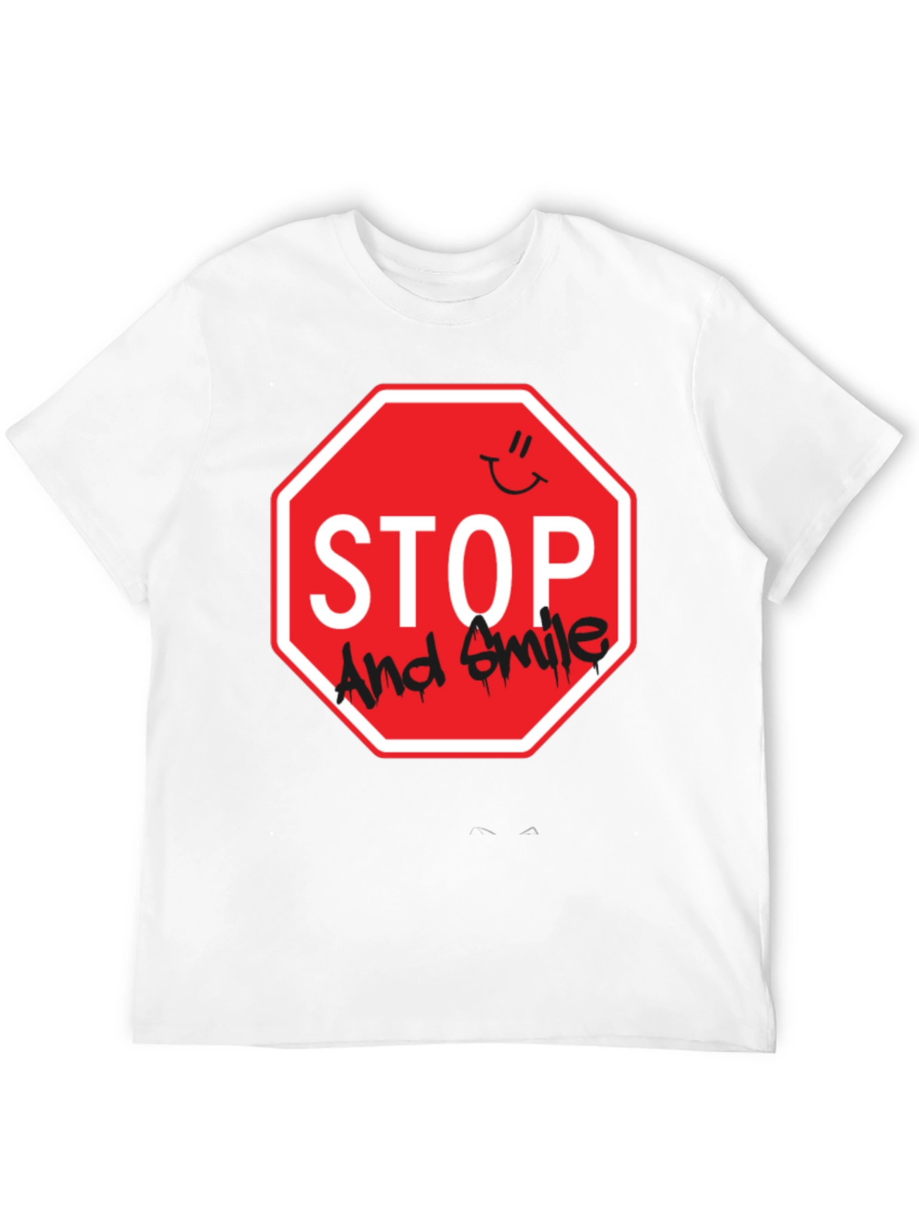 Stop and Smile Graphic T-Shirt - Black