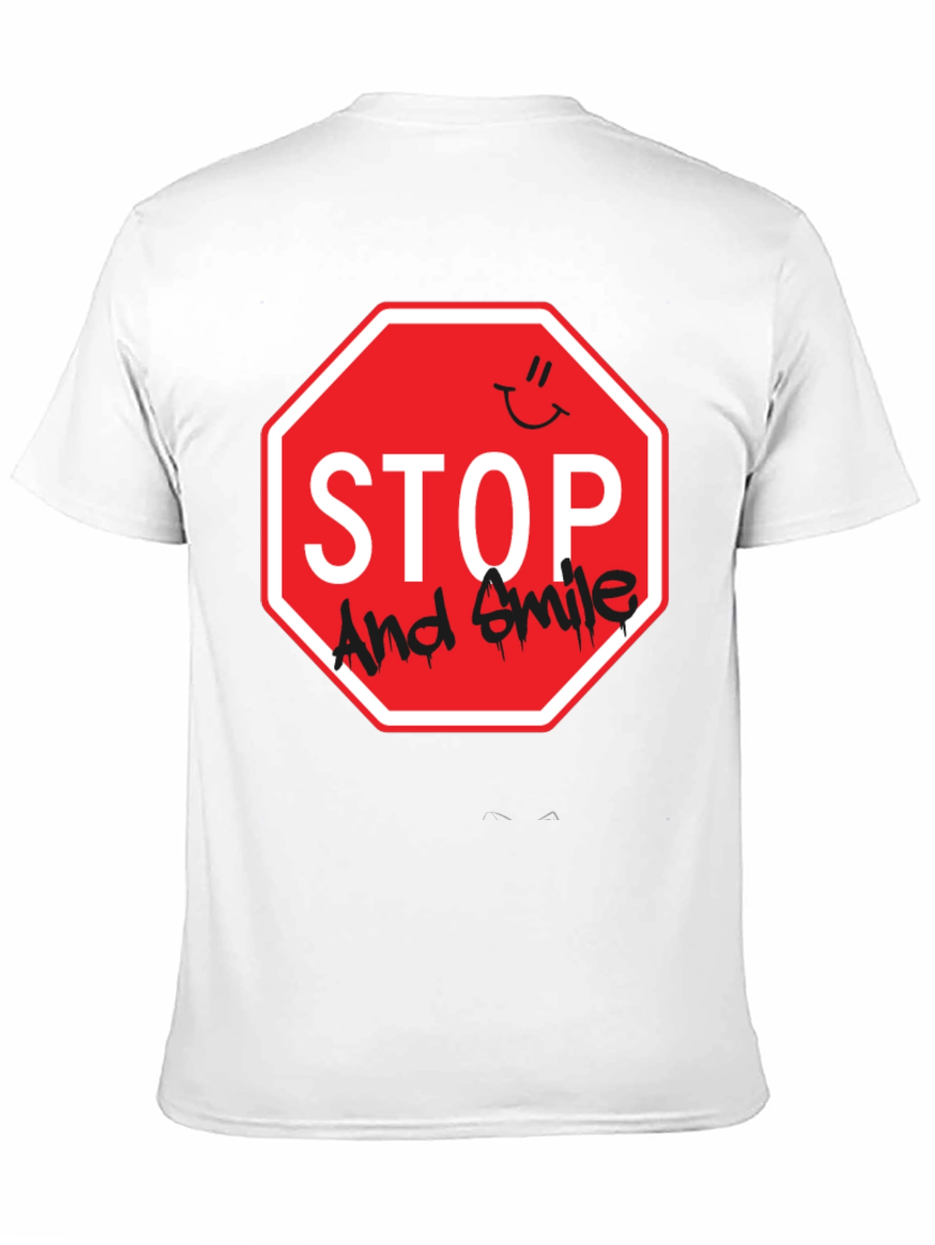 Stop and Smile Graphic T-Shirt - Black