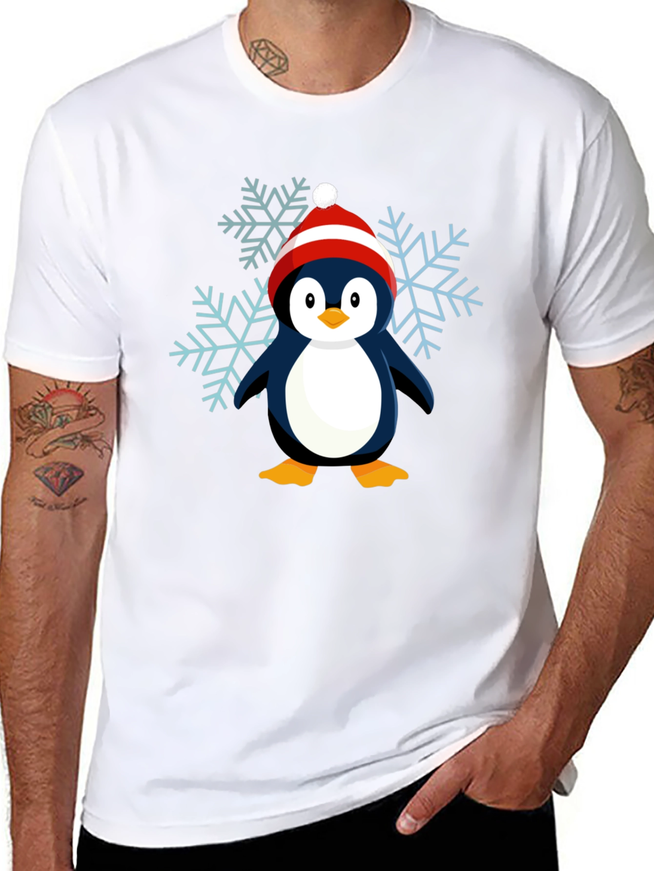 Penguin Snowflake Graphic Tee - Holiday Cheer