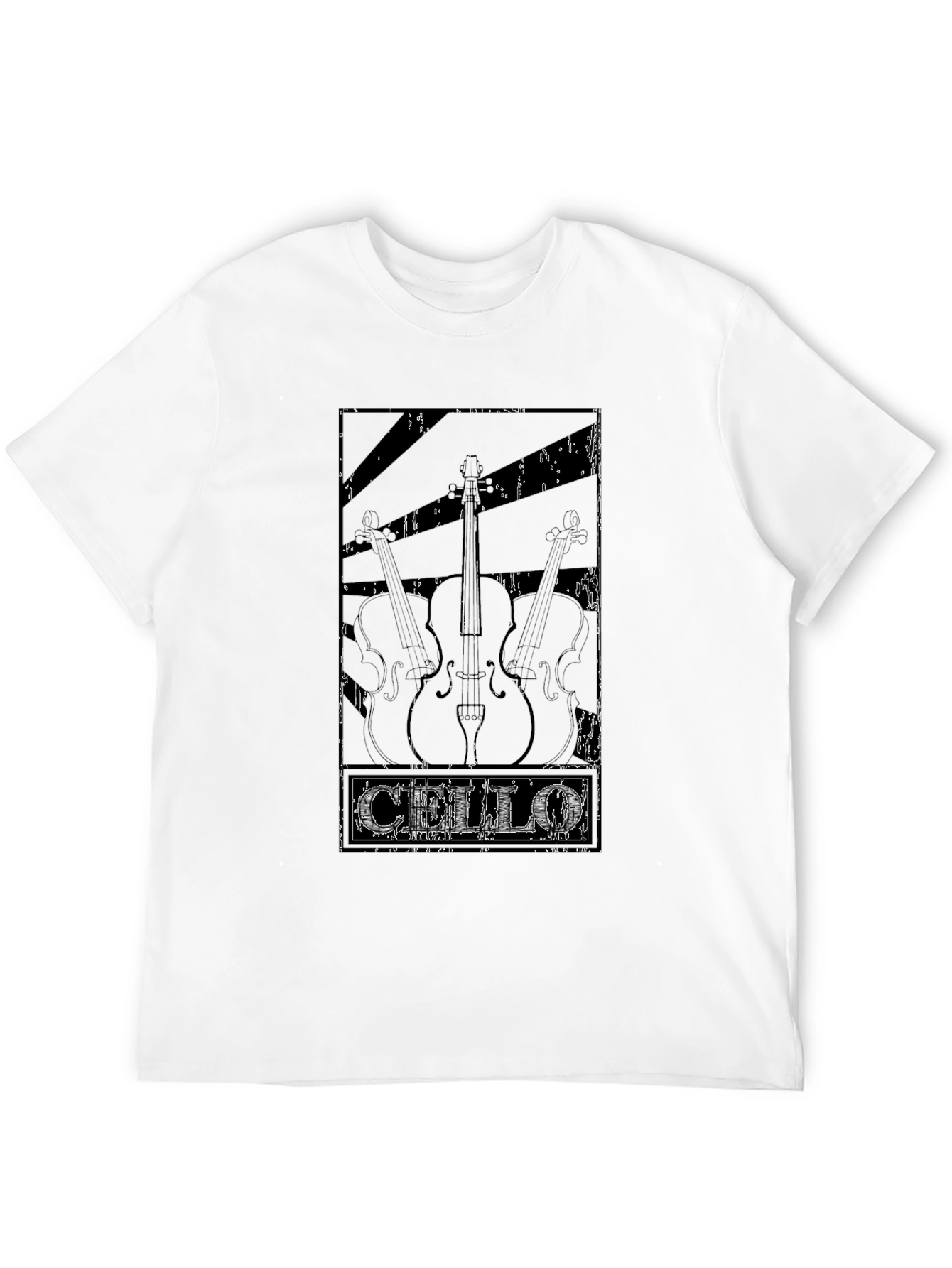 Cello Instrument Graphic Black T-Shirt
