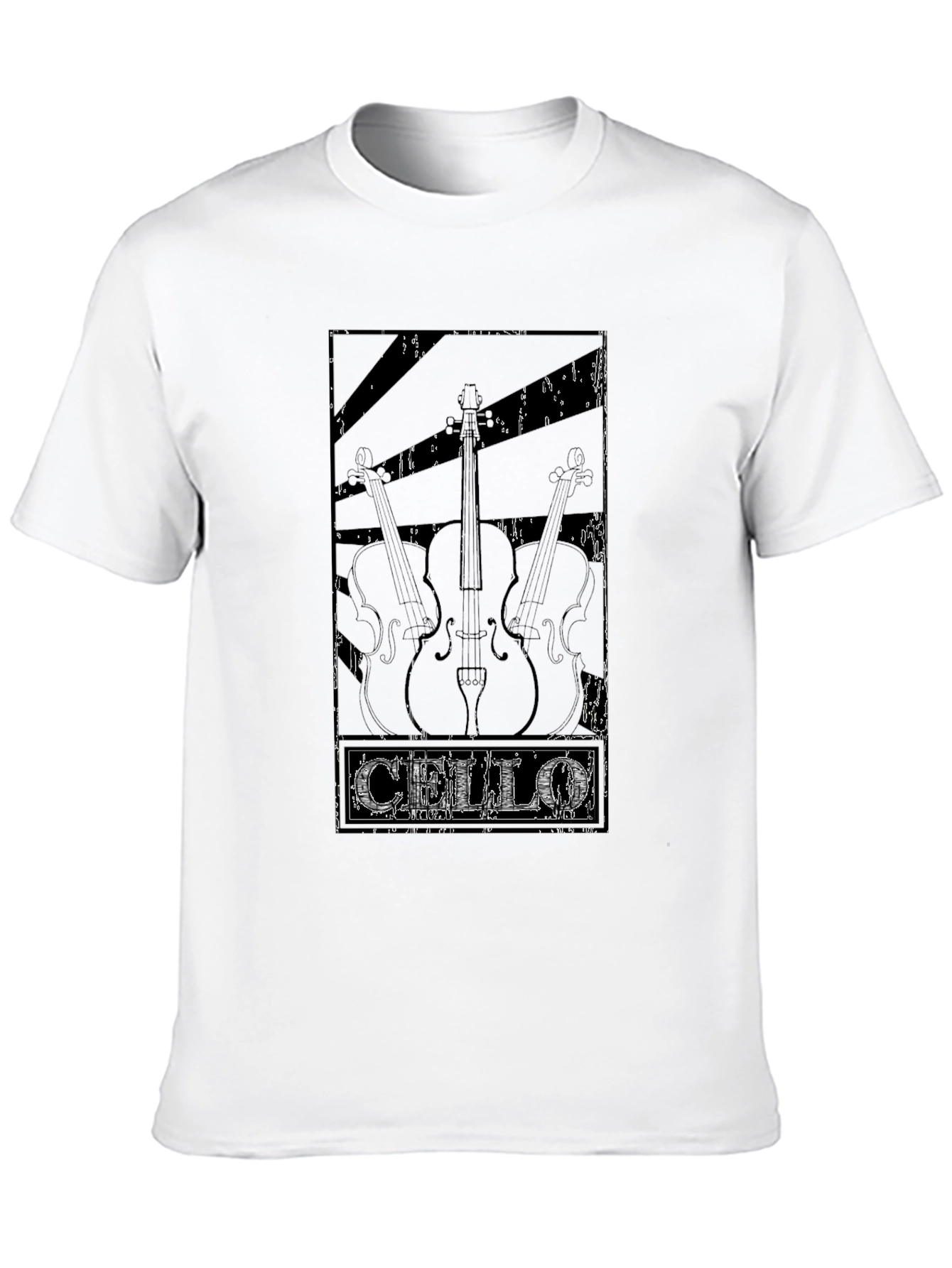 Cello Instrument Graphic Black T-Shirt
