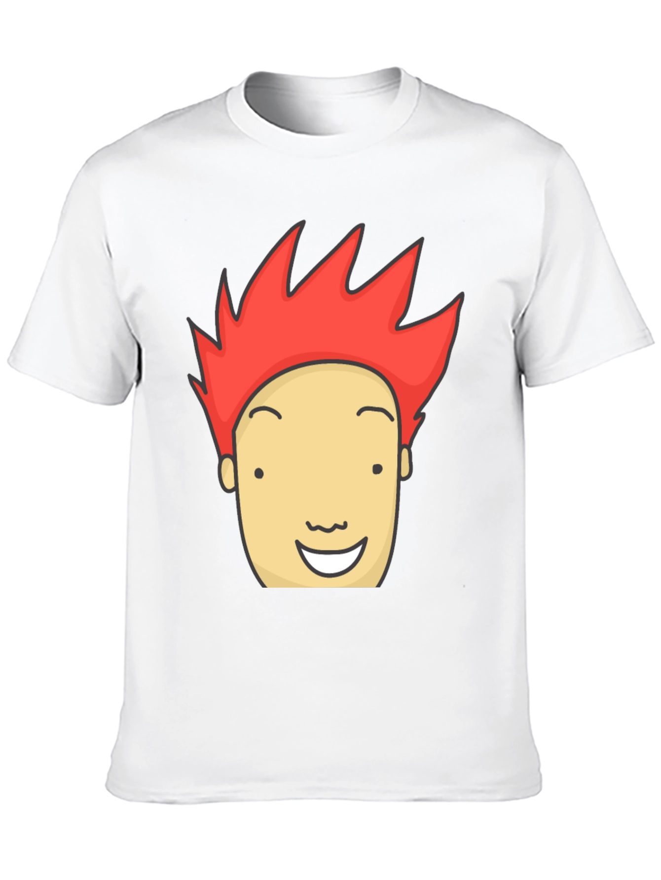 Cartoon Face Graphic T-Shirt - Black Cotton Blend