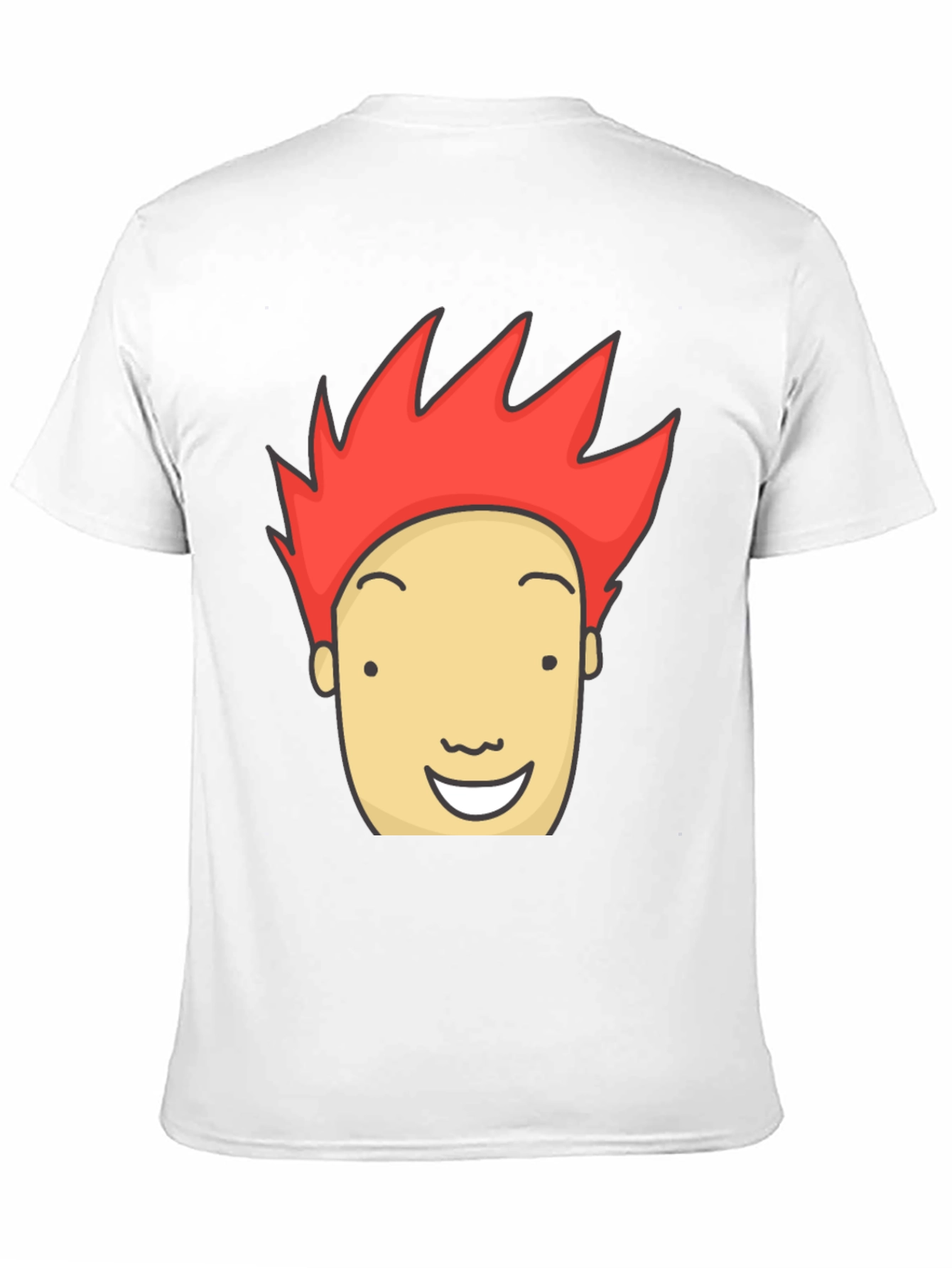 Cartoon Face Graphic T-Shirt - Black Cotton Blend
