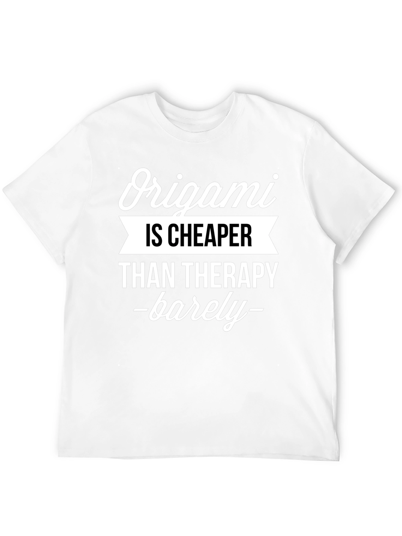 Origami Cheaper Than Therapy Black T-Shirt
