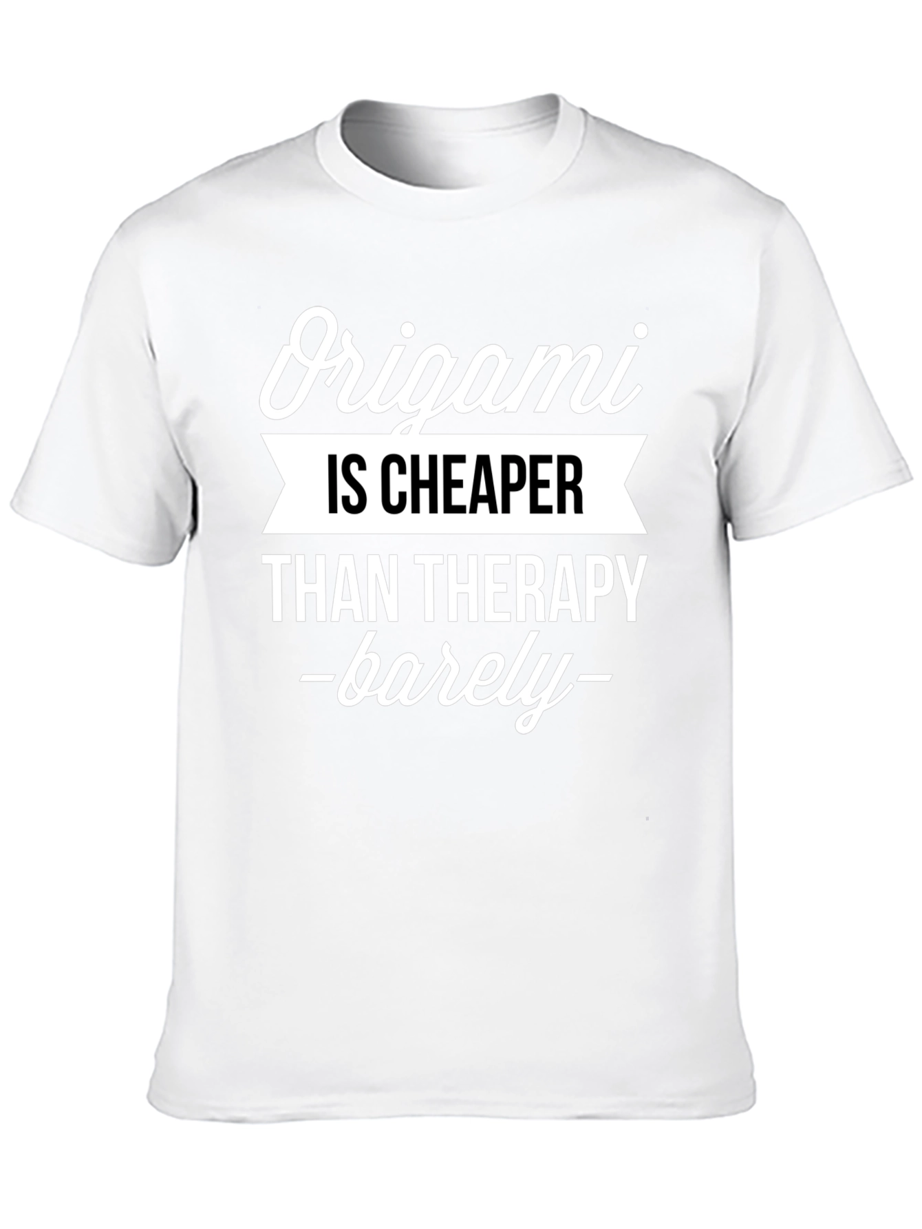 Origami Cheaper Than Therapy Black T-Shirt