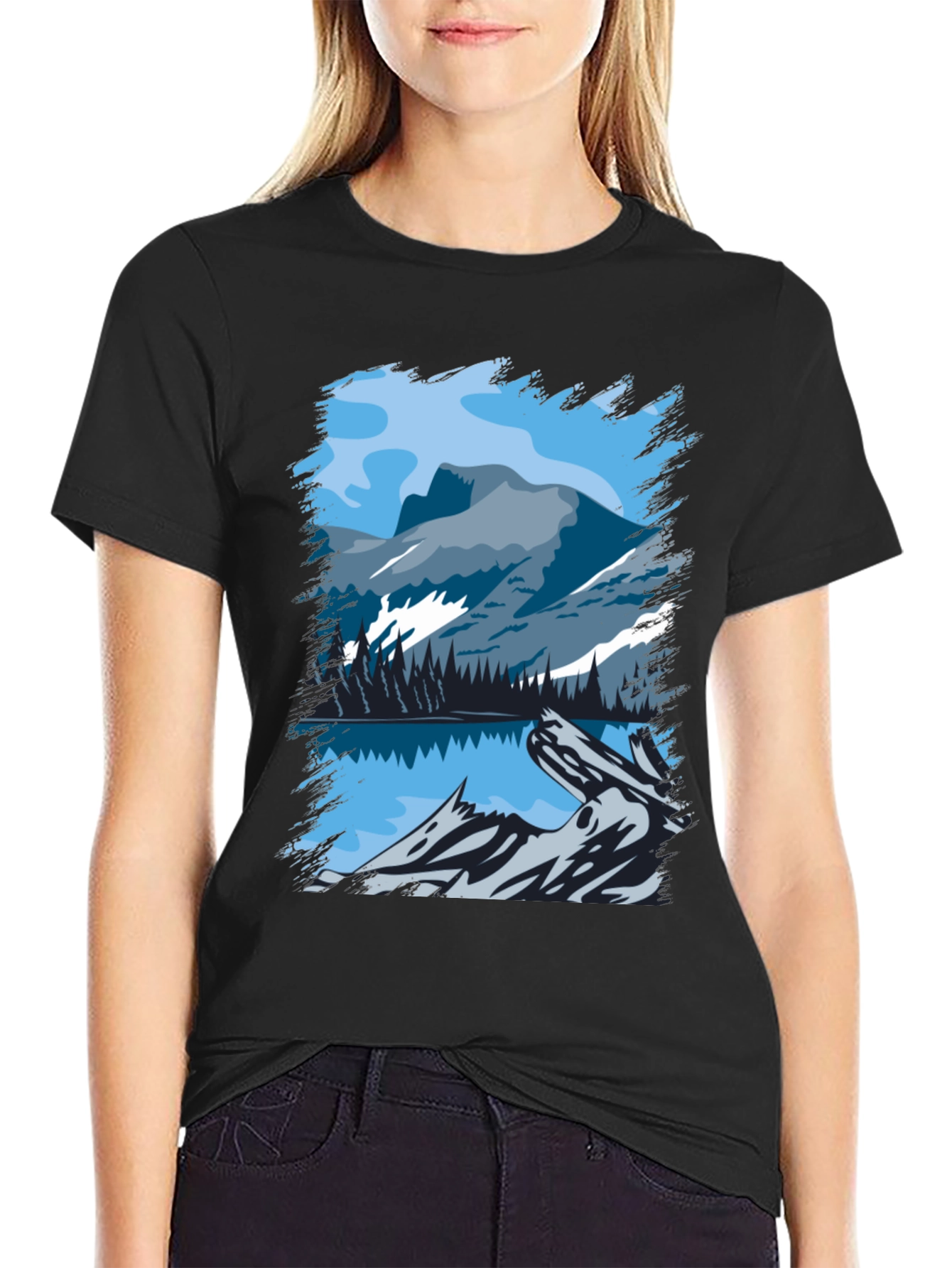 Mountain Lake Graphic Tee - Nature Lovers T-Shirt