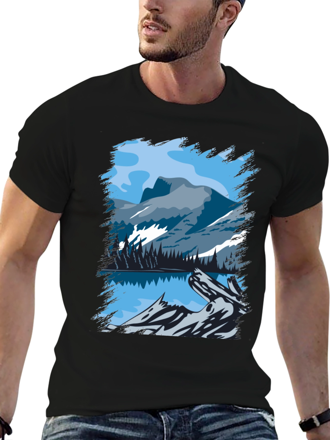 Mountain Lake Graphic Tee - Nature Lovers T-Shirt