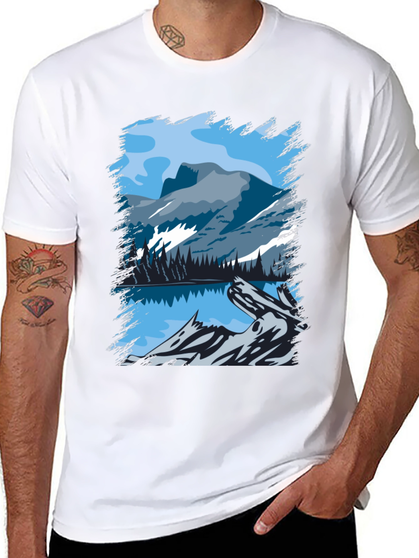Mountain Lake Graphic Tee - Nature Lovers T-Shirt