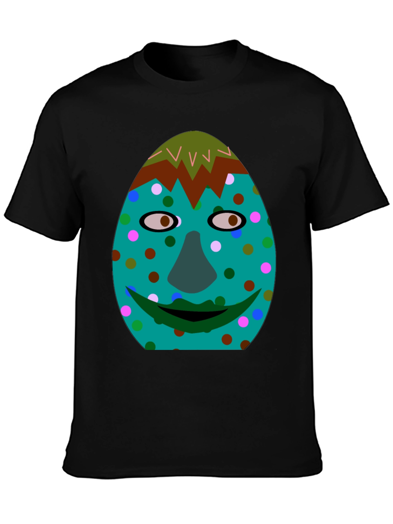 Funny Face Graphic Tee - Black Cotton Blend Shirt
