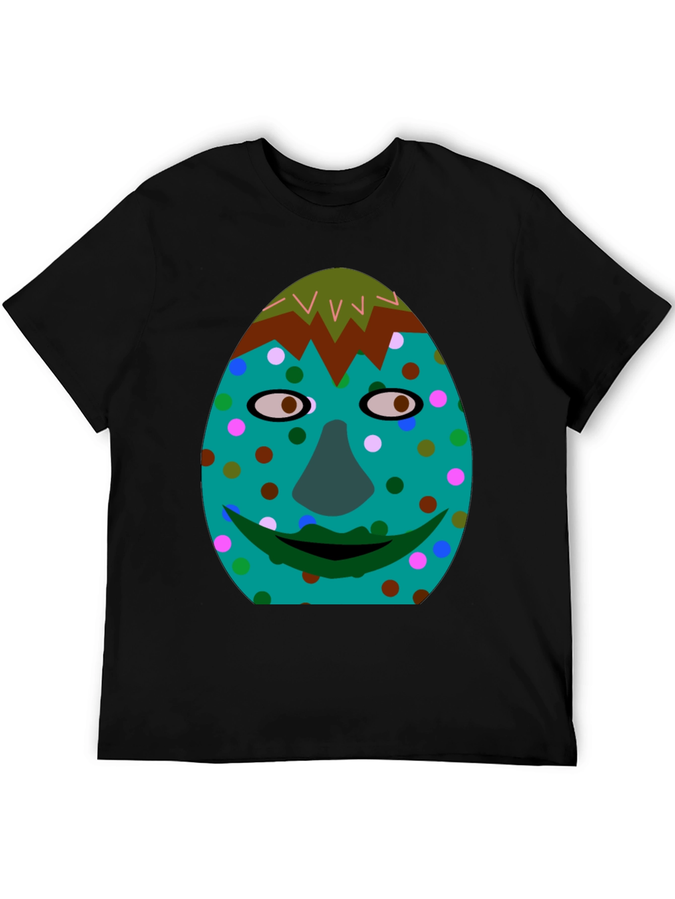 Funny Face Graphic Tee - Black Cotton Blend Shirt