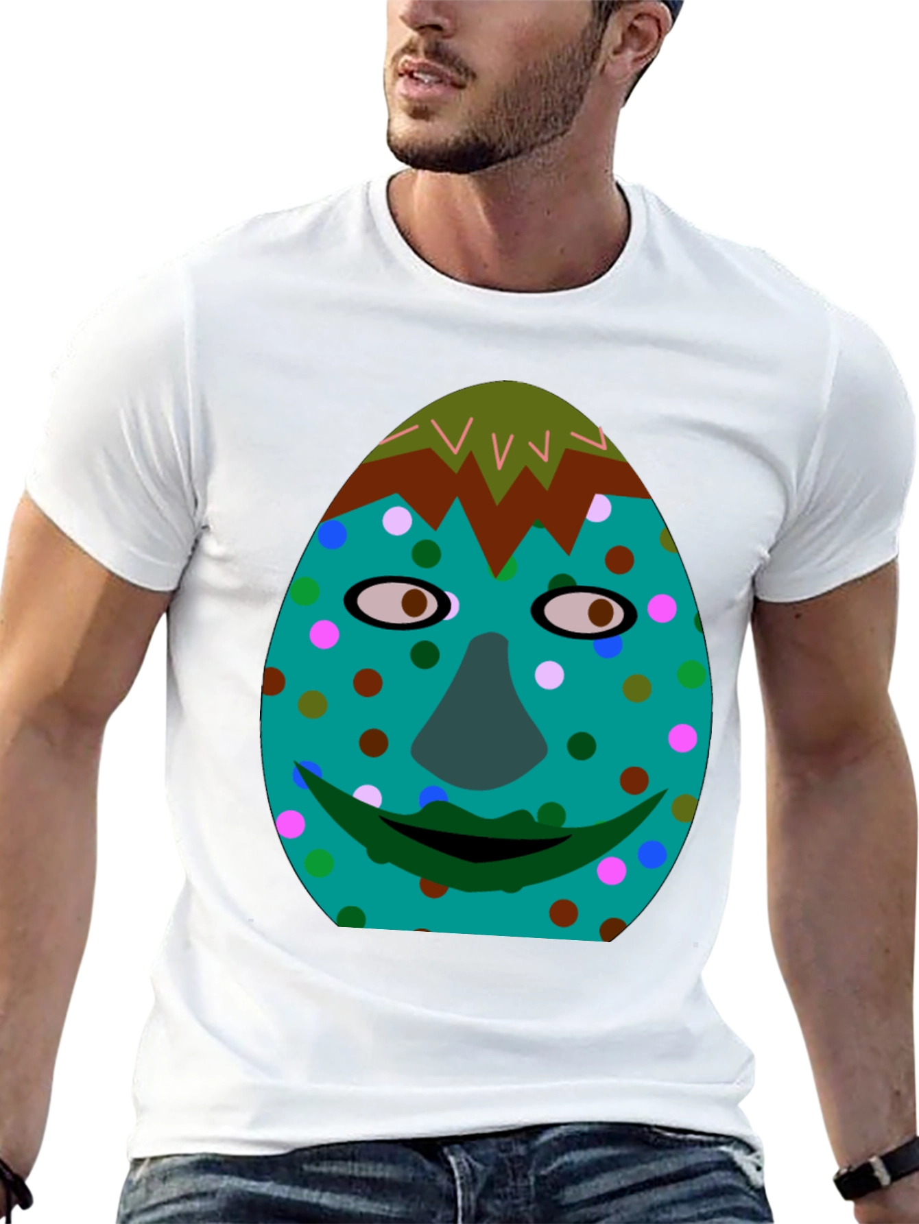 Funny Face Graphic Tee - Black Cotton Blend Shirt