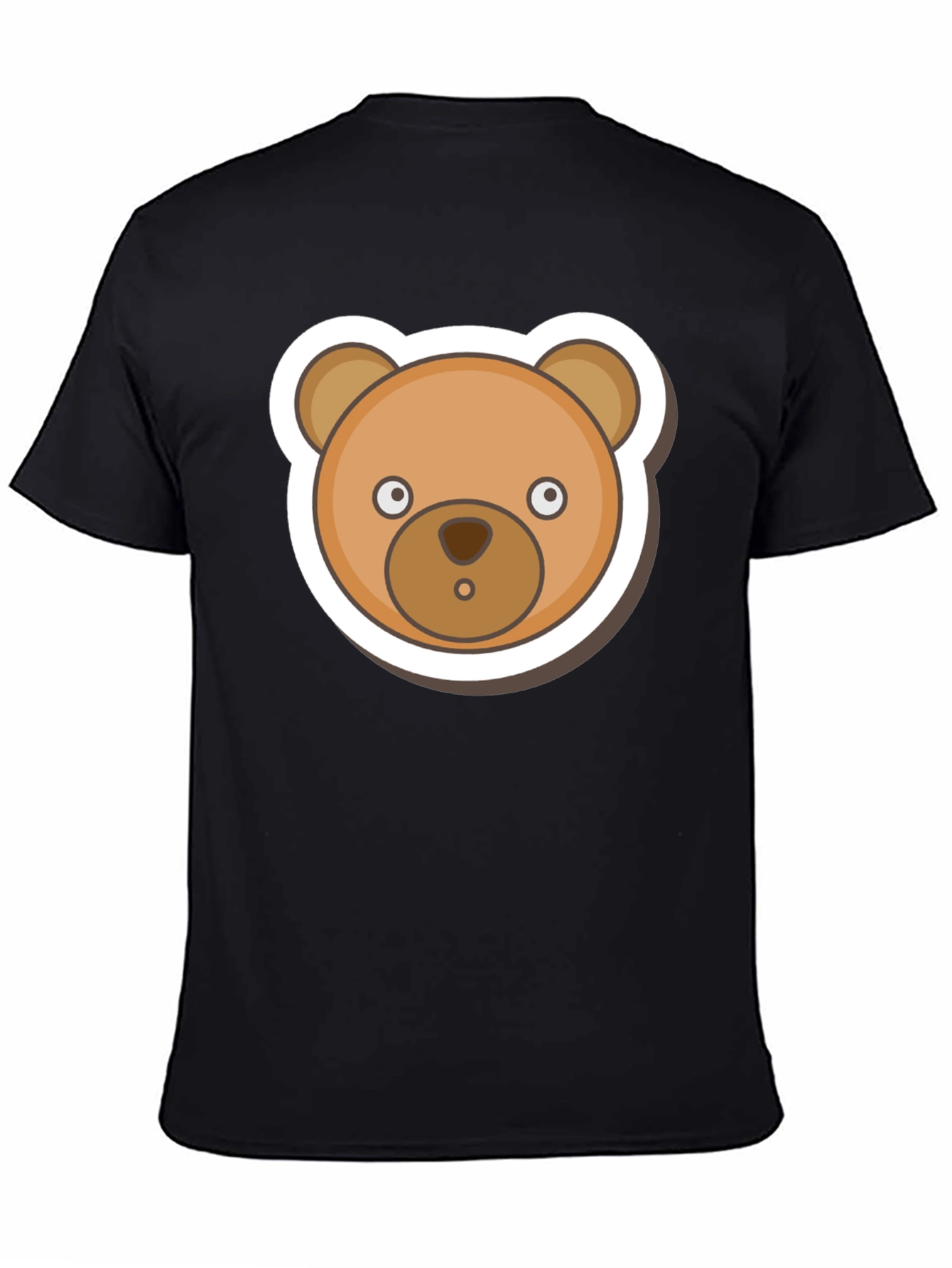 Cute Teddy Bear Graphic Tee - Mens Black T-Shirt