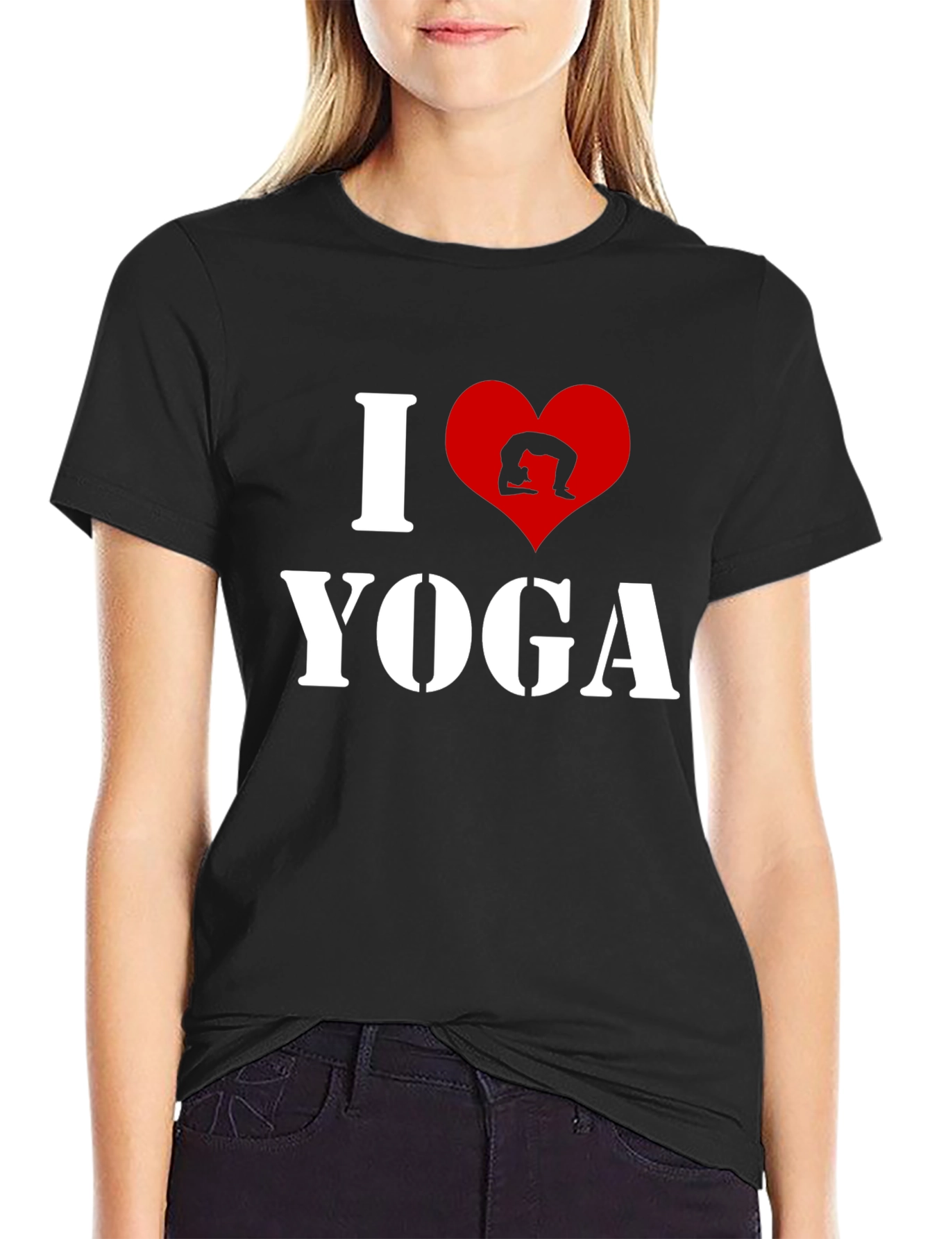 I Love Yoga Black T-Shirt - Mens Graphic Tee