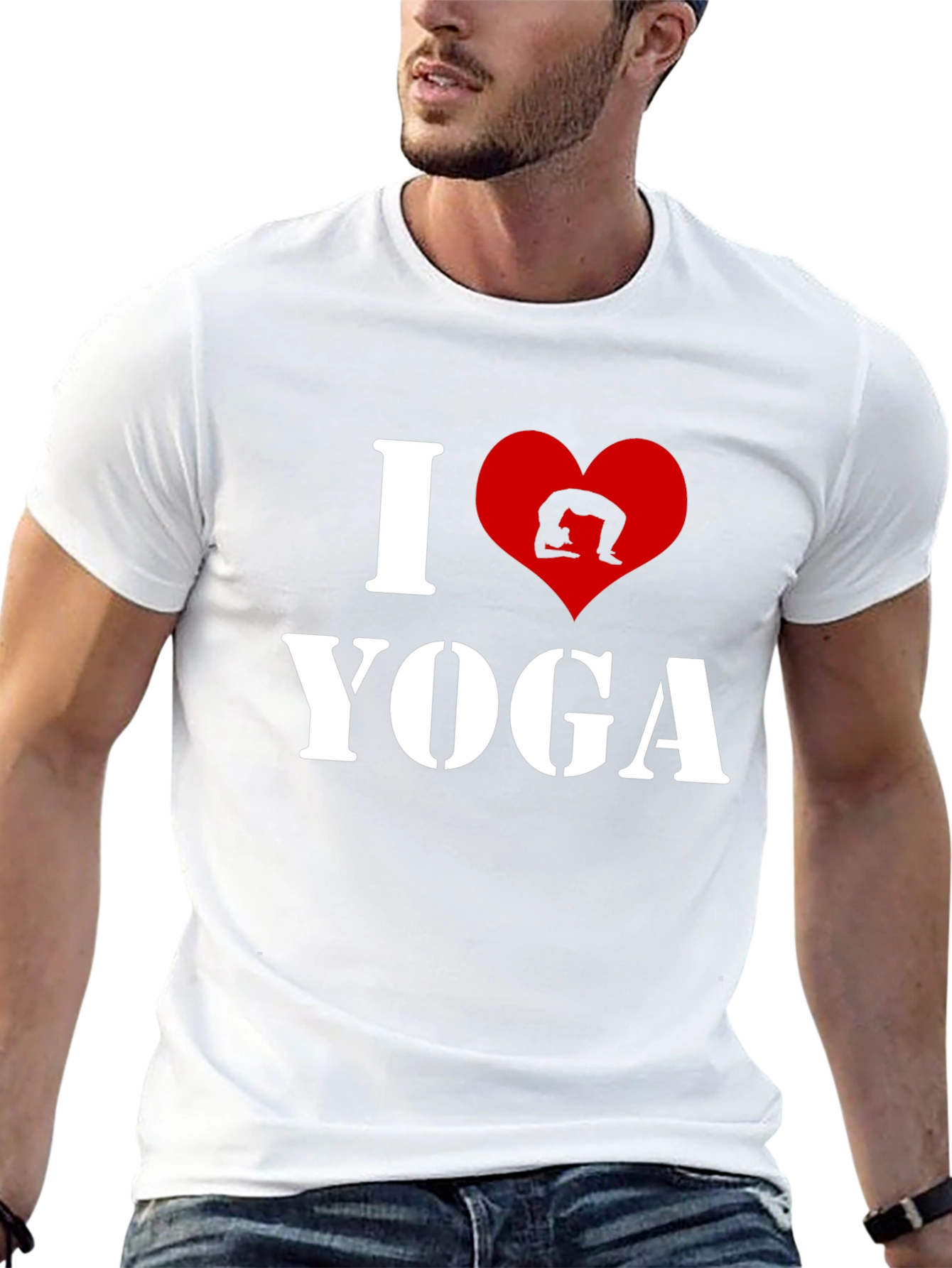 I Love Yoga Black T-Shirt - Mens Graphic Tee