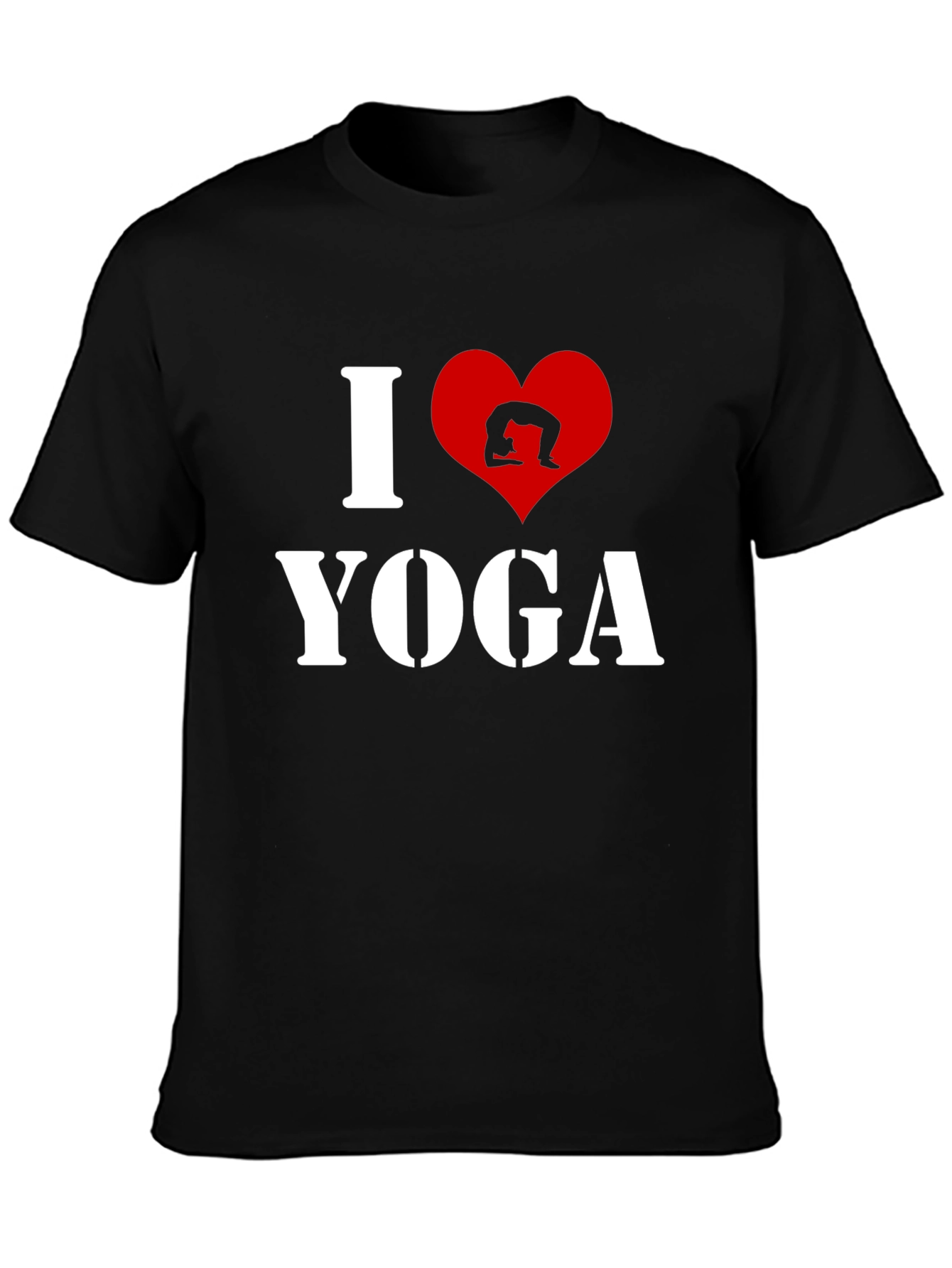 I Love Yoga Black T-Shirt - Mens Graphic Tee