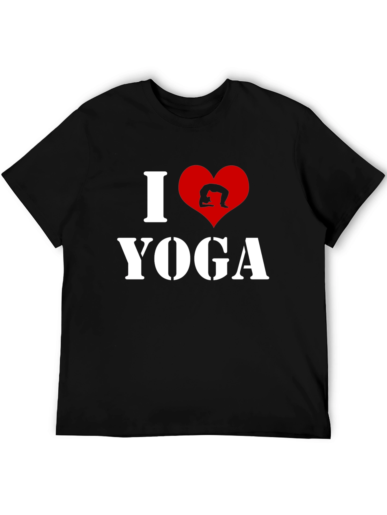 I Love Yoga Black T-Shirt - Mens Graphic Tee