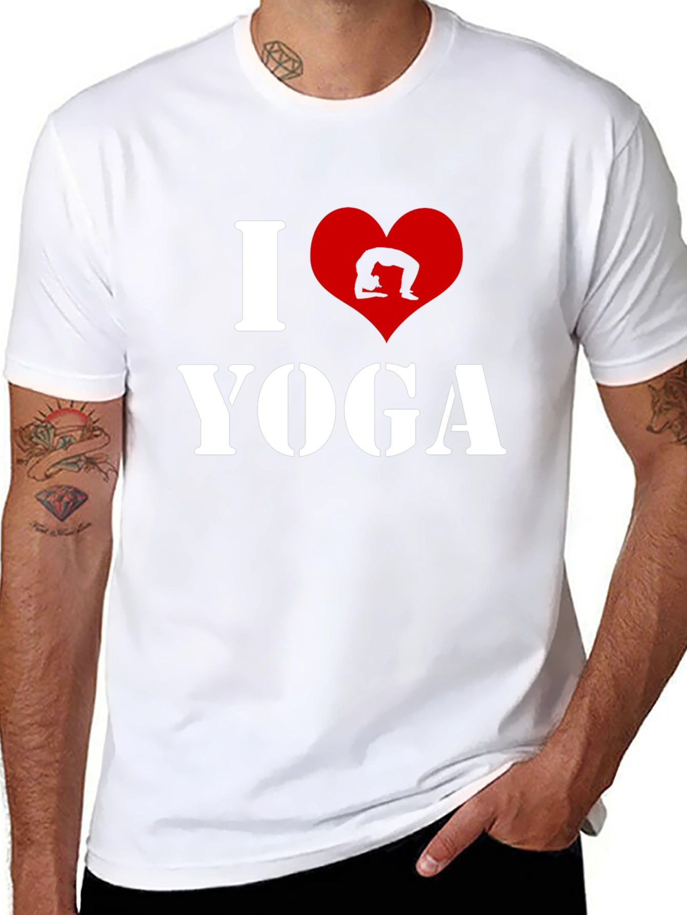 I Love Yoga Black T-Shirt - Mens Graphic Tee