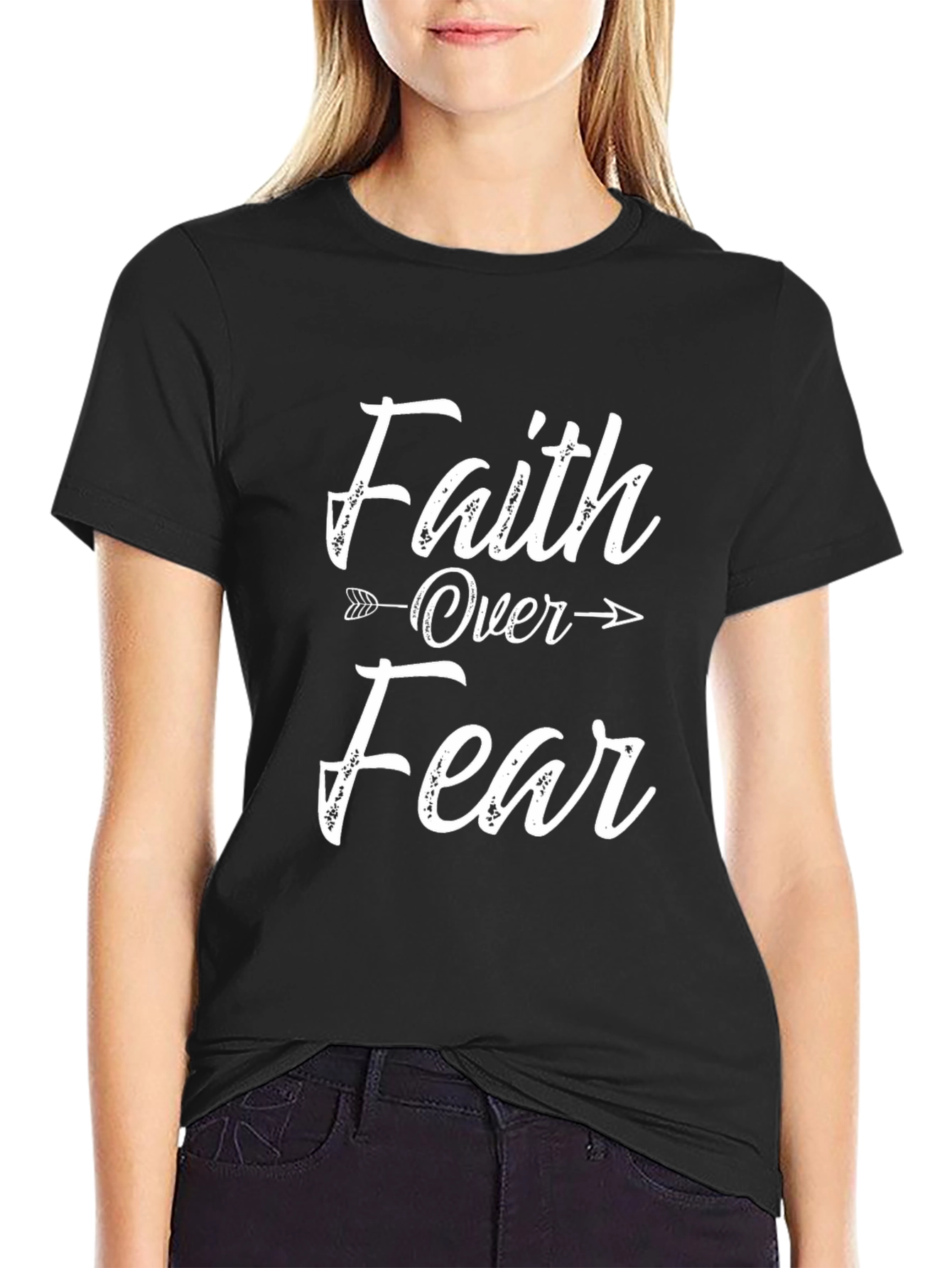 Faith Over Fear Graphic Tee - Mens Black T-Shirt